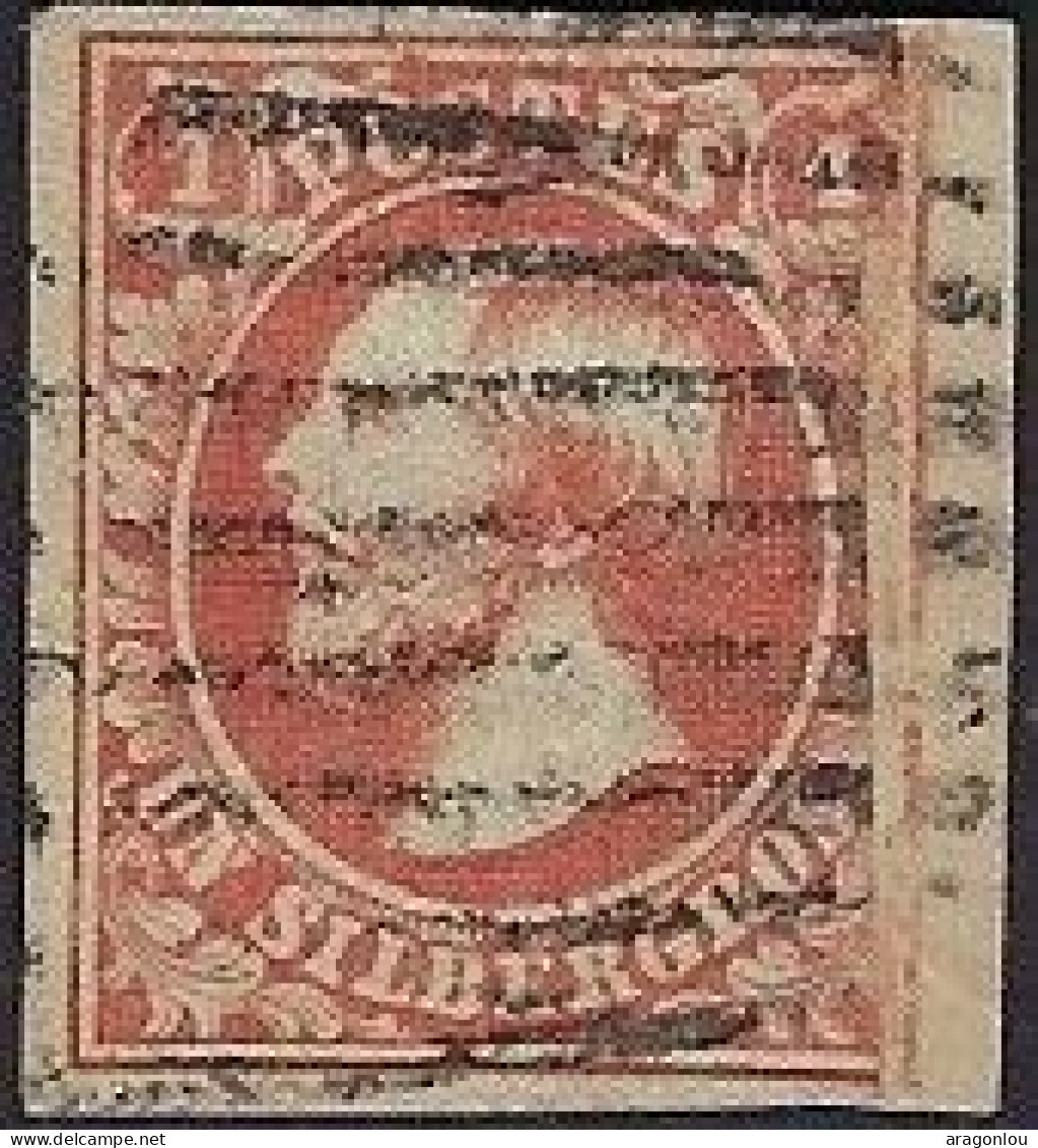 Luxembourg - Luxemburg - Timbres - 1852  Guillaume  III   Cachet Barres   Certifié     Michel 2 - 1852 Wilhelm III.