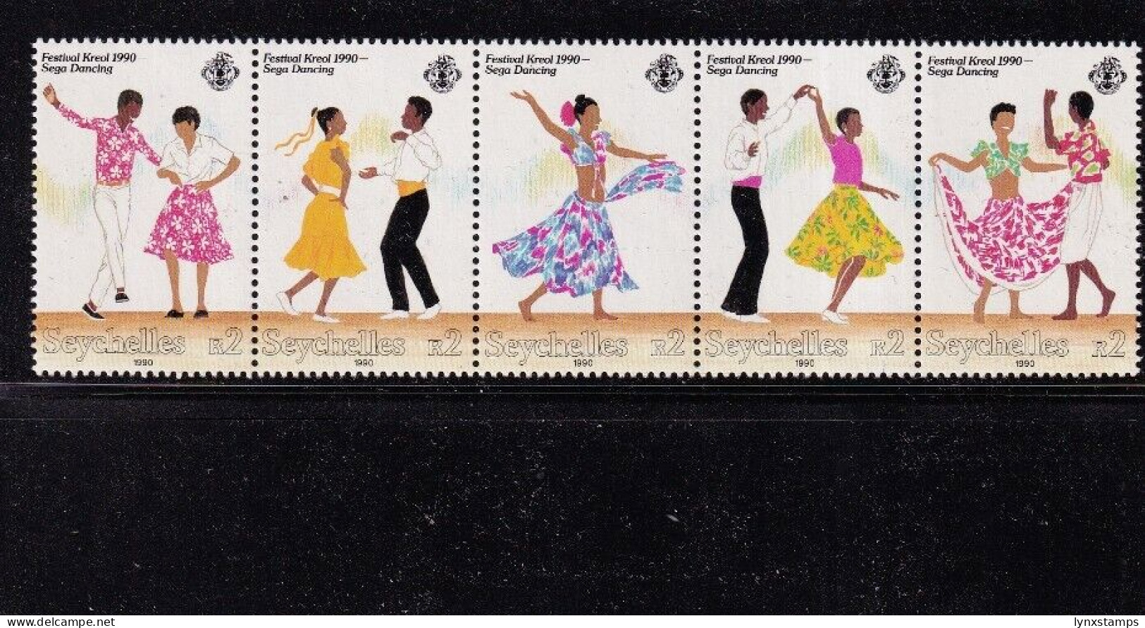 ER02 Seychelles 1990 Kreol Festival Sega Dancing - MNH Stamp Set - Seychelles (1976-...)