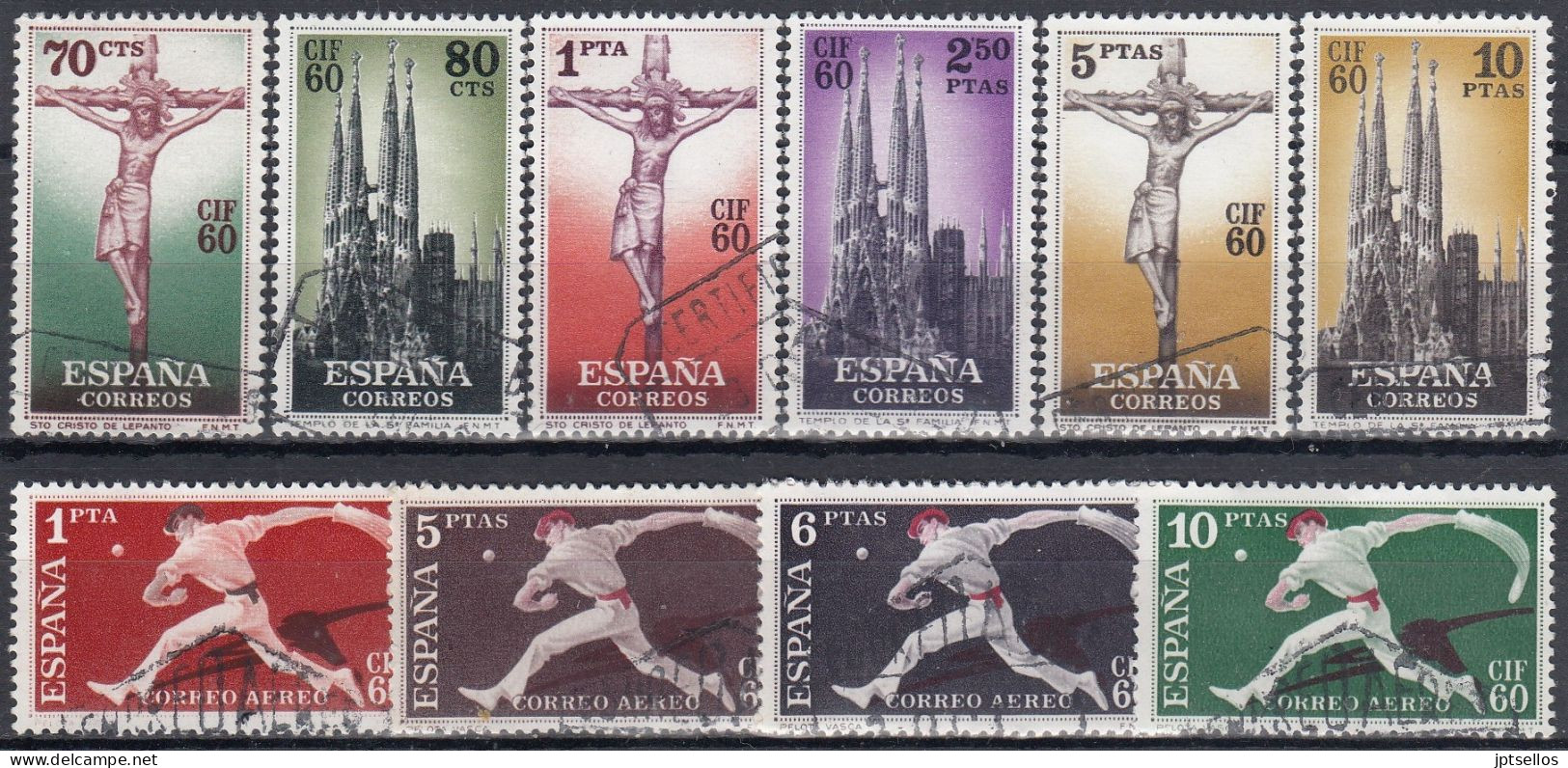 ESPAÑA 1960 Nº 1280/1289 C.I.F. SERIE COMPLETA USADO (REF.02) - Used Stamps