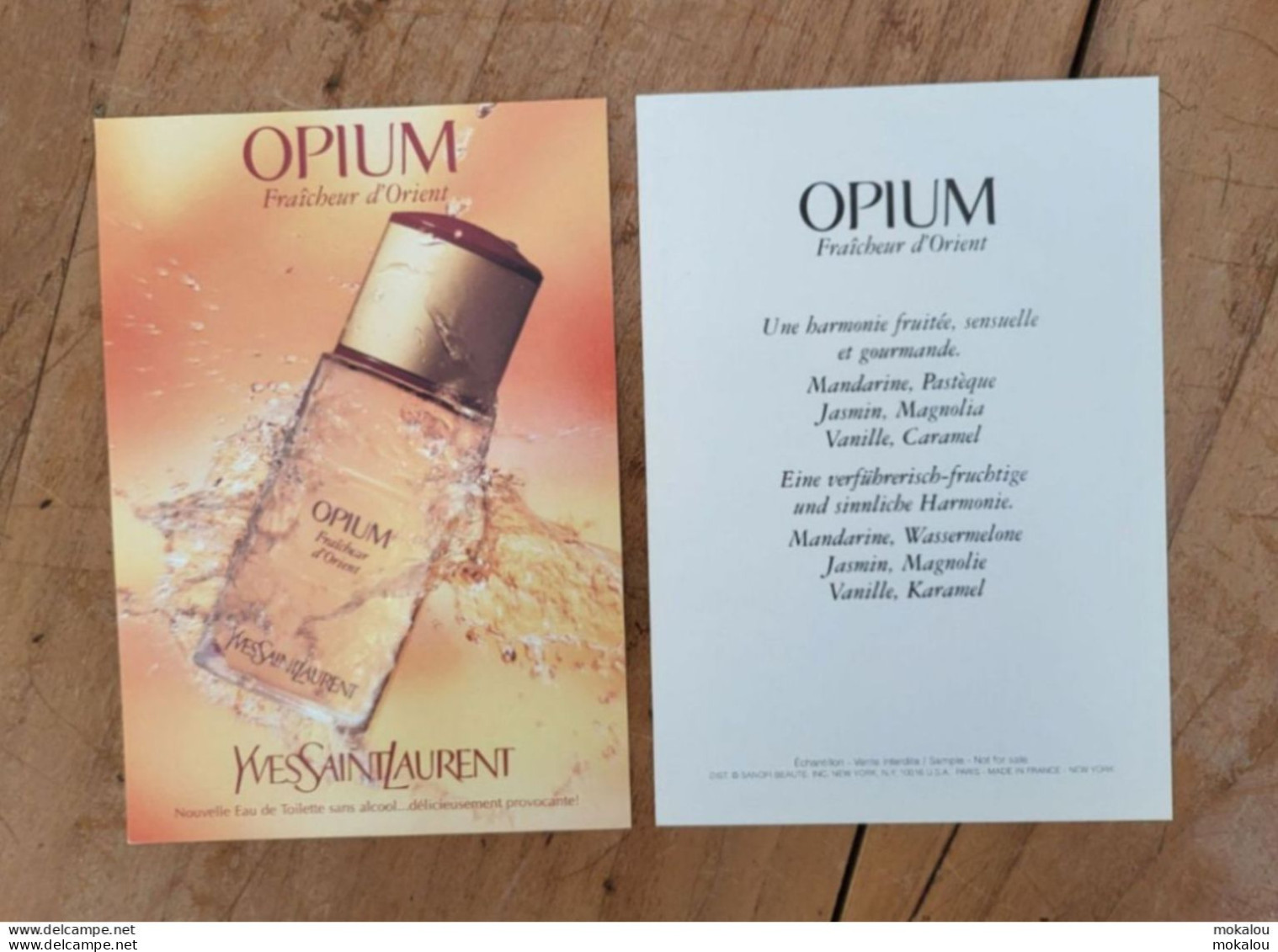 Carte YSL Opium Fraicheur D'Orient - Modern (ab 1961)