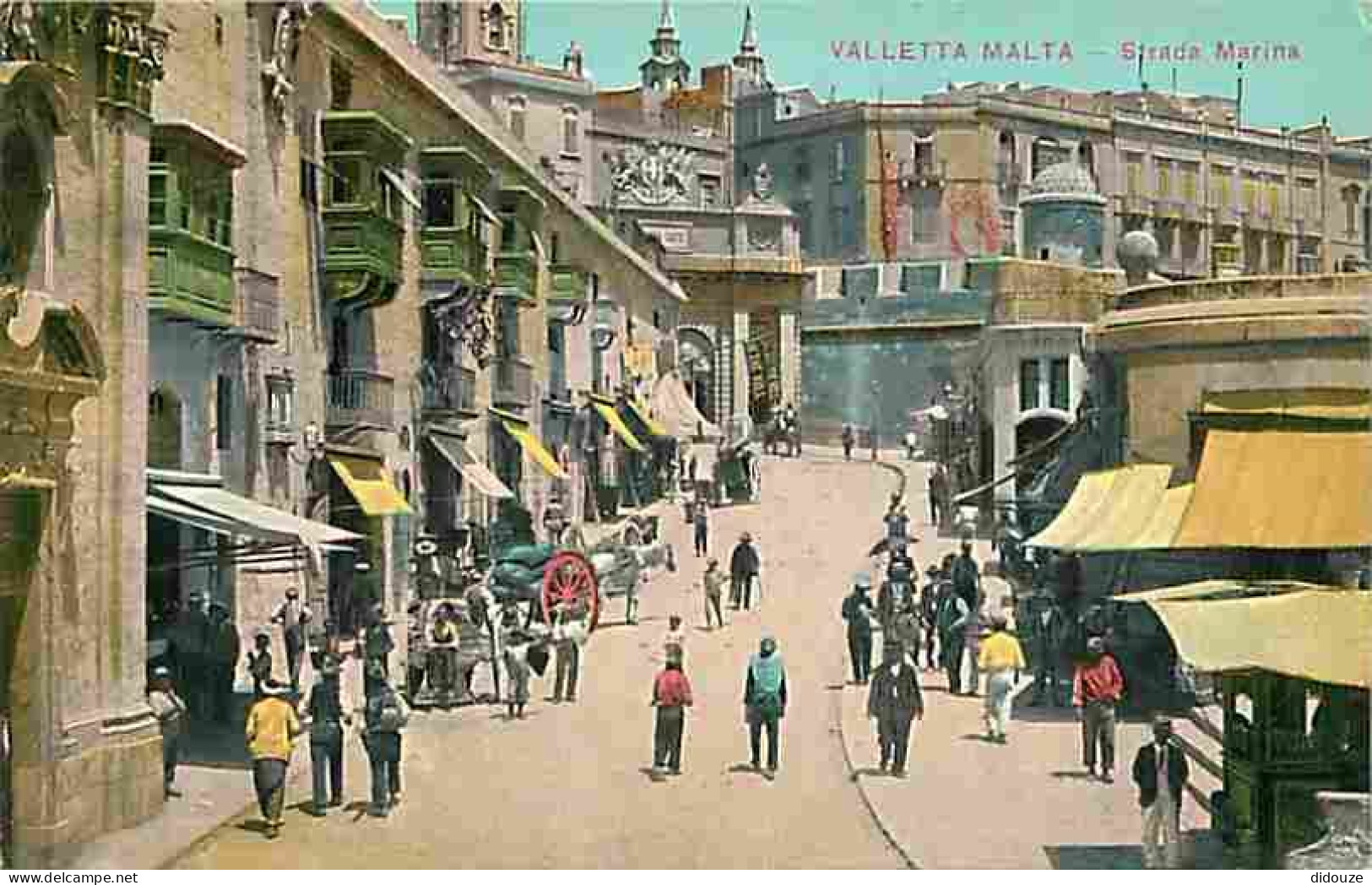 Malte - Valletta Malta - Strada Marina - Animée - Colorisée - CPA - Voir Scans Recto-Verso - Malta