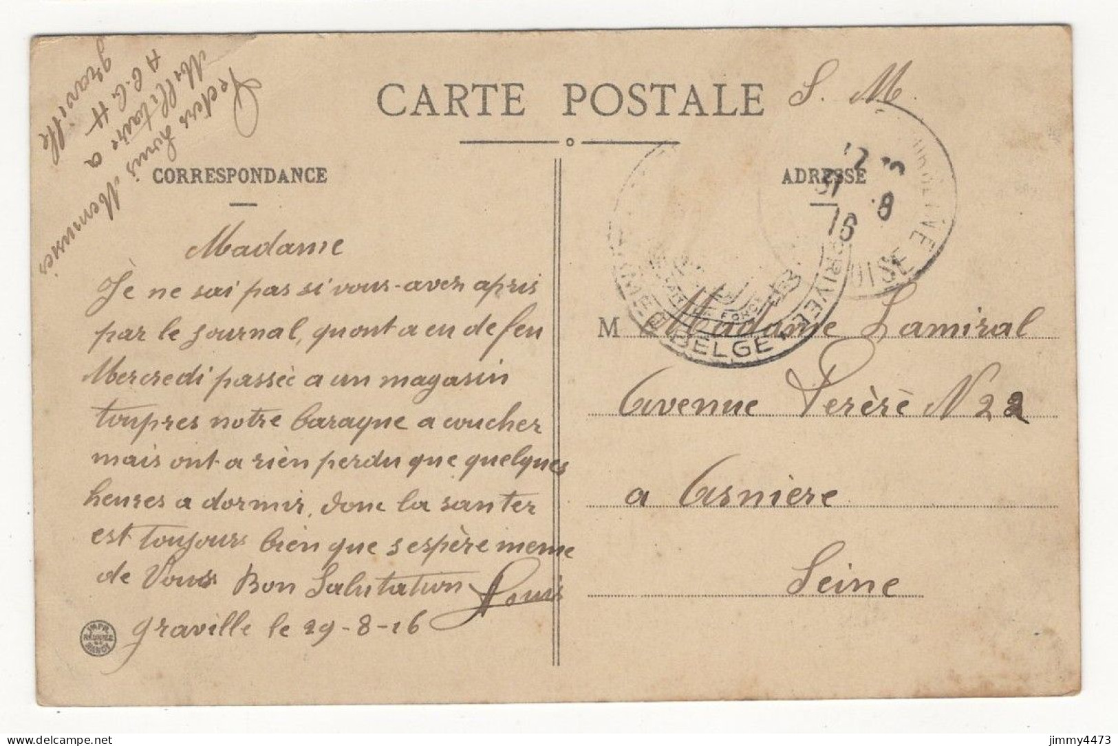 CPA - LE HAVRE En 1916 - Le Boulevard Maritime ( Bien Animé ) Edit. C. V.  N° 2078 - Cap De La Hève
