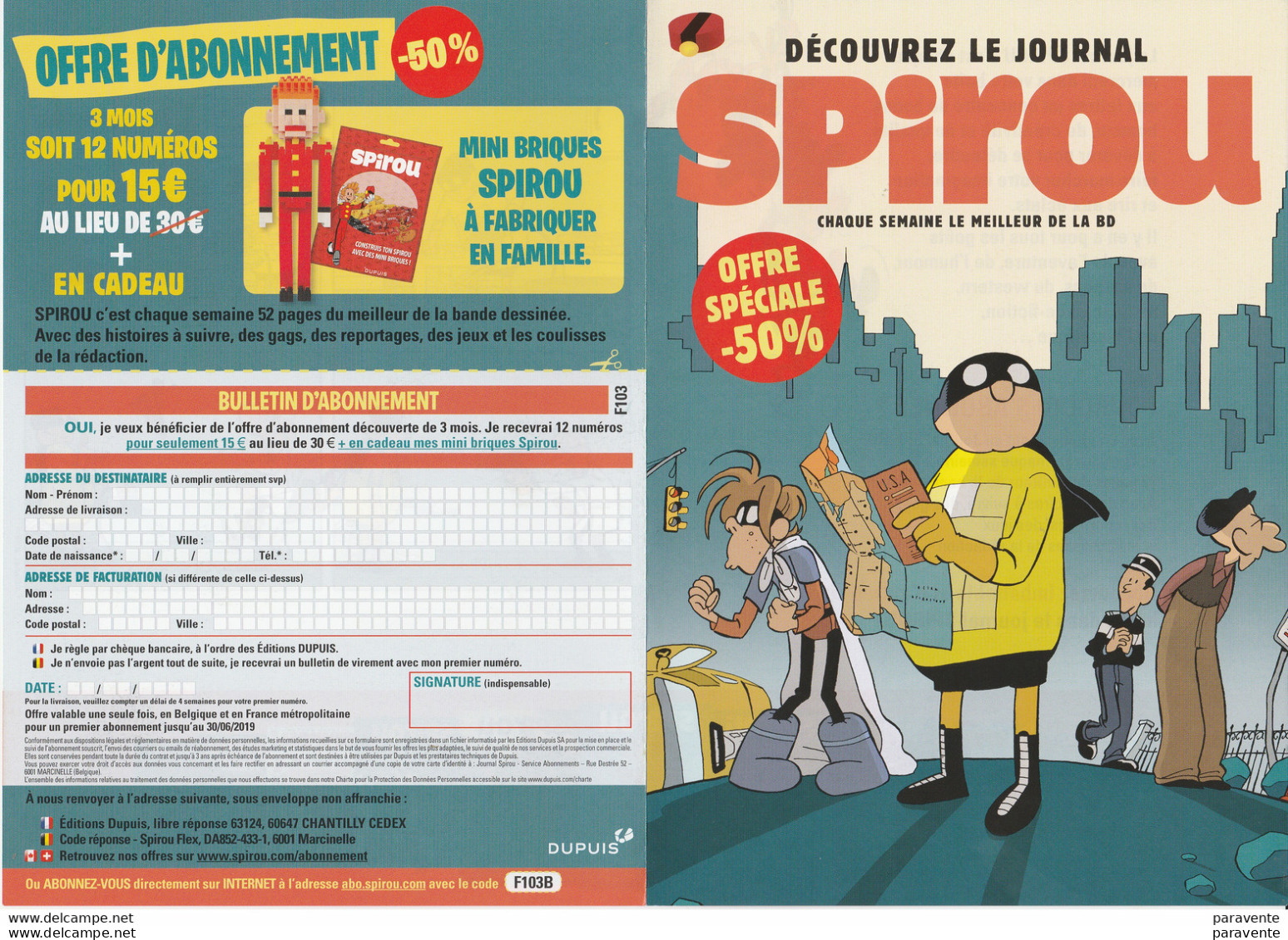 SPIROU JOUSSELIN : Depliant Promotionnel Pour ABONNEMENT - Spirou Et Fantasio