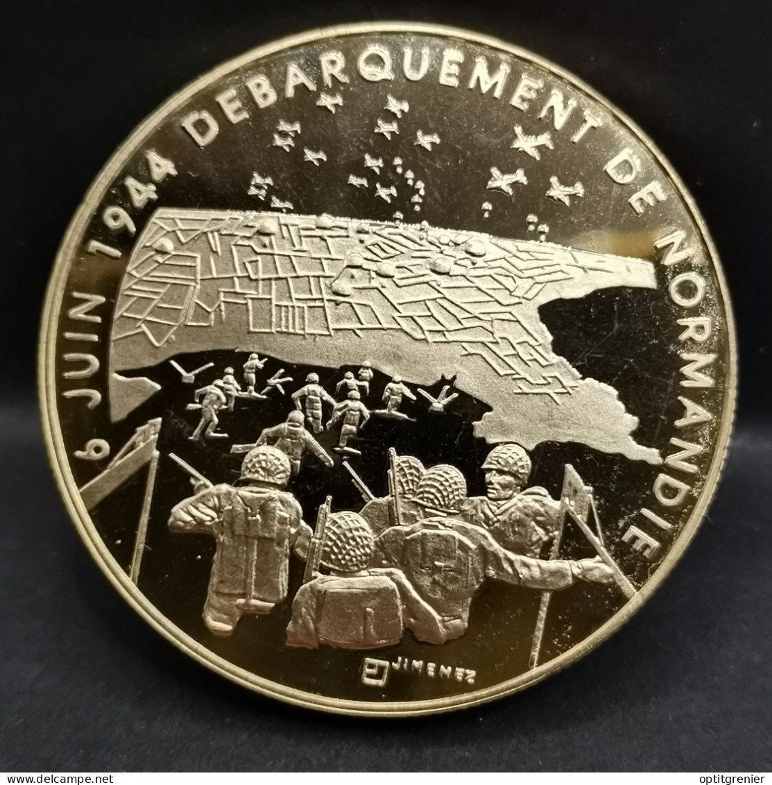 MEDAILLE DORE 40mm 6 JUIN 1944 DEBARQUEMENT NORMANDIE / SANS CAPSULE - Turísticos