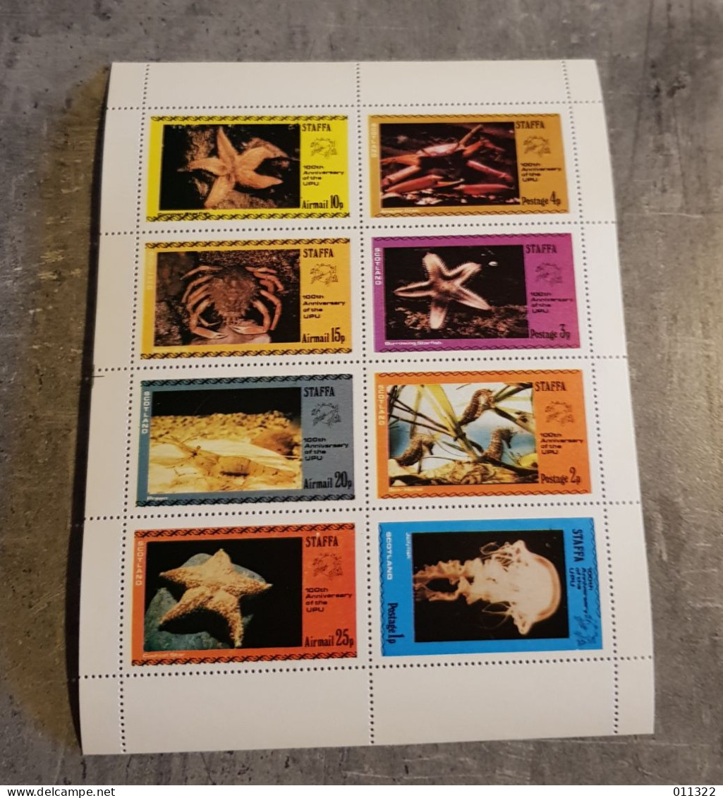 SCOTLAND CRUSTACEANS  100TH ANNIVERSARY OF THE UPU SHEET MNH - Crustaceans