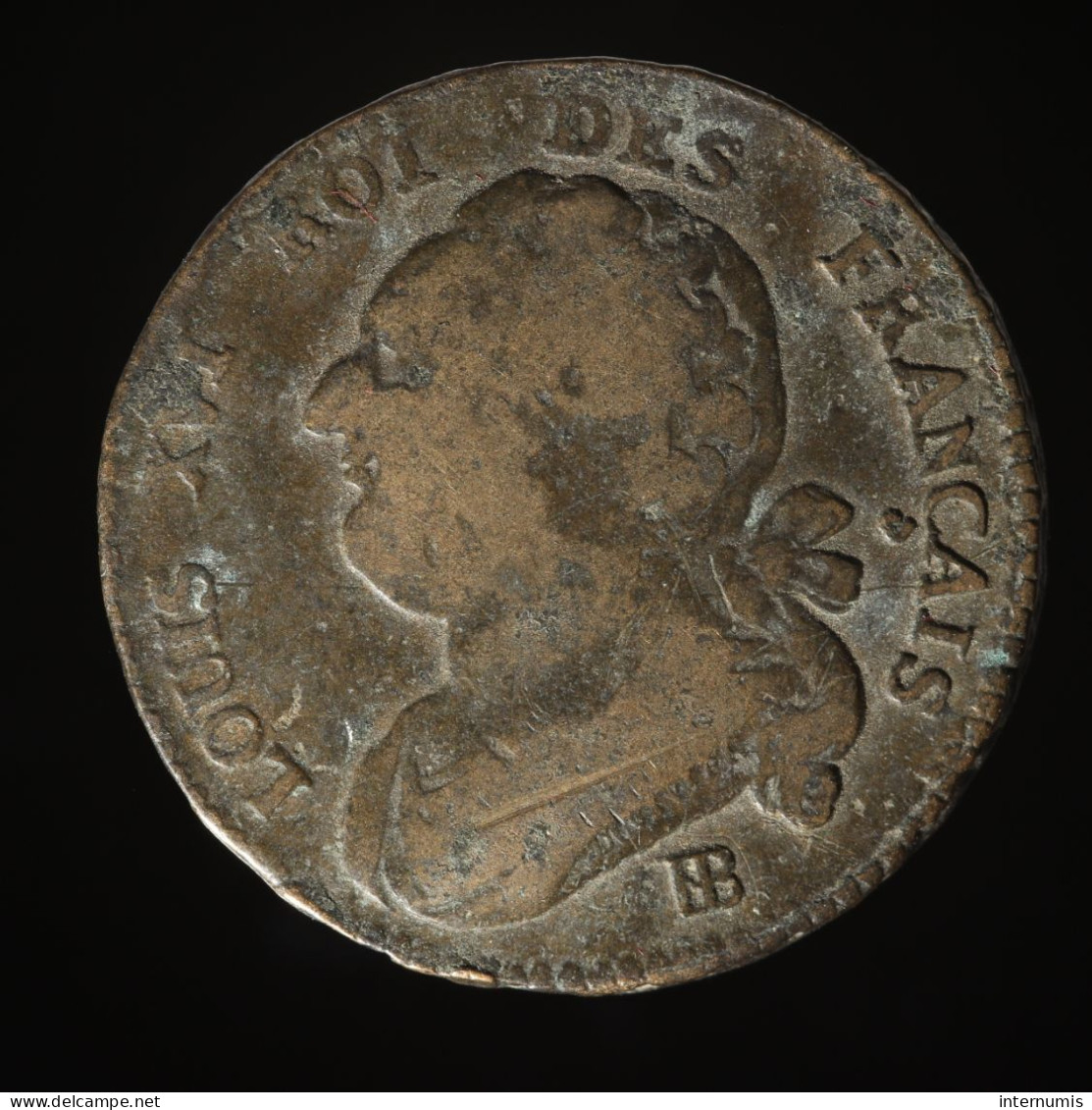  France, Louis XVI, 12 Deniers (Français), 1792 - An 4, Strasbourg, Cuivre (Copper), TB (F),
KM#601, G.13 - 1791-1792 Costituzione 