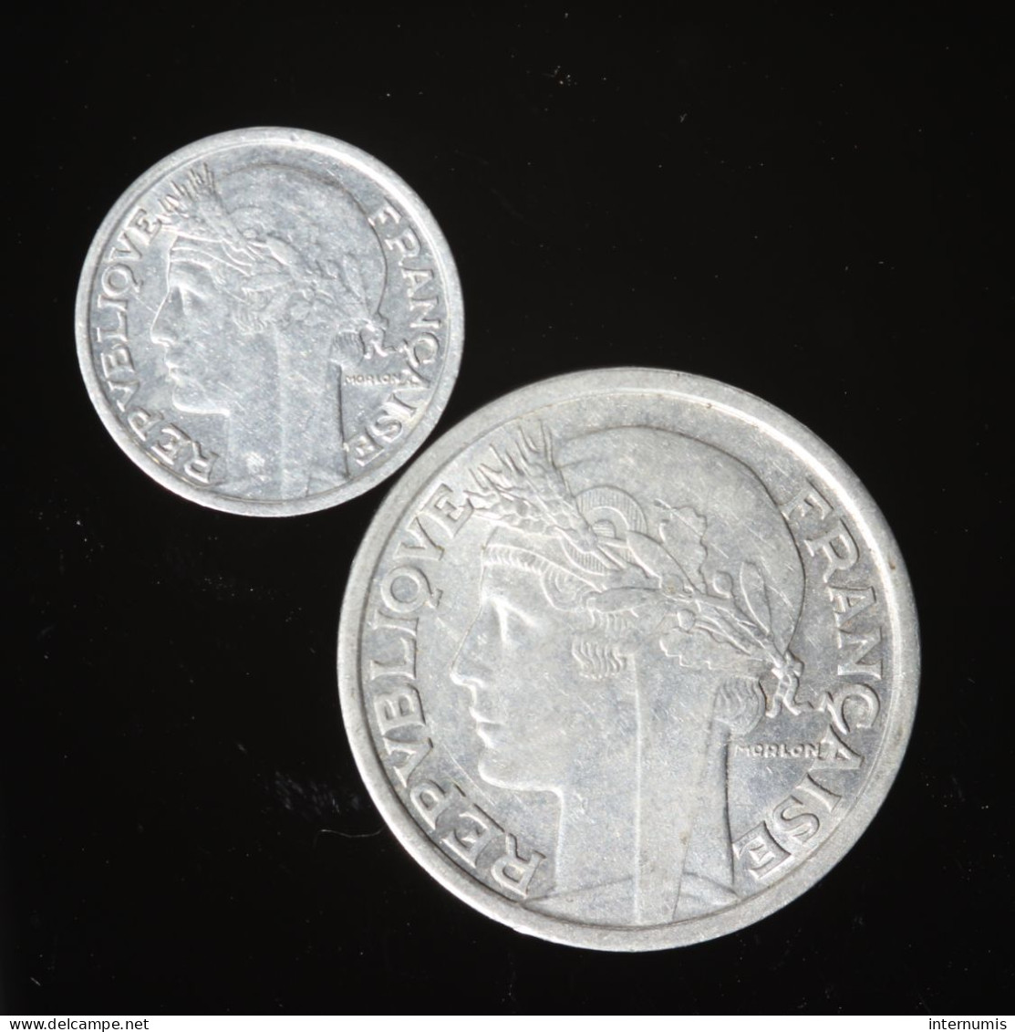 France LOT (2) : 50 Centimes 1947 & 2 Francs 1947-B - Kiloware - Münzen