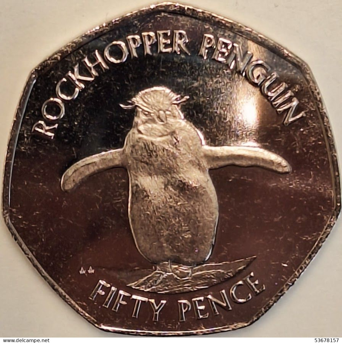 Falkland Islands - 50 Pence 2021AA, Northern Rockhopper Penguin, UC# 122 (#3863) - Malvinas