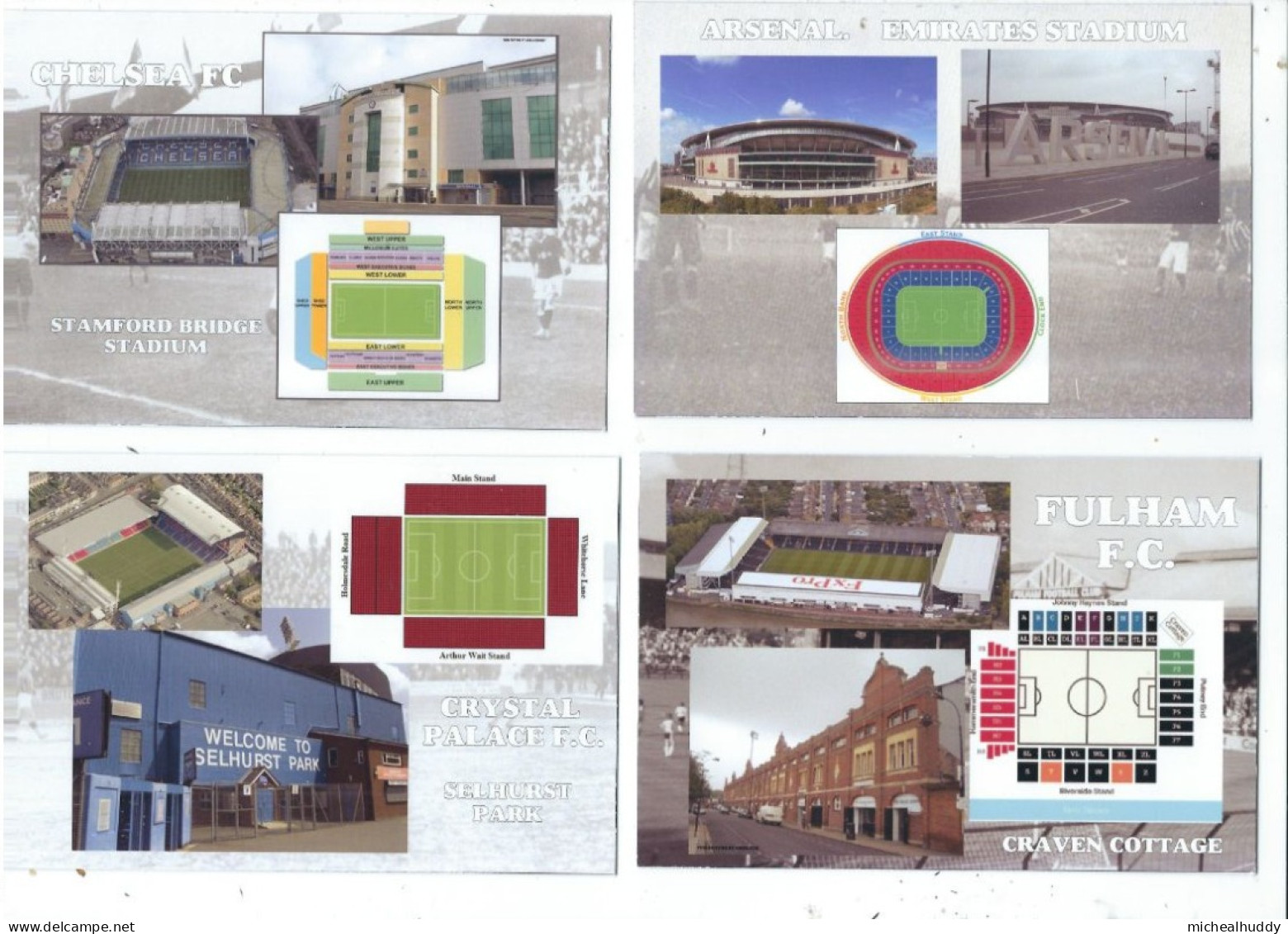 4 POSTCARDS UK FOOTBALL STADIUMS  LONDON VENUES - Stadions