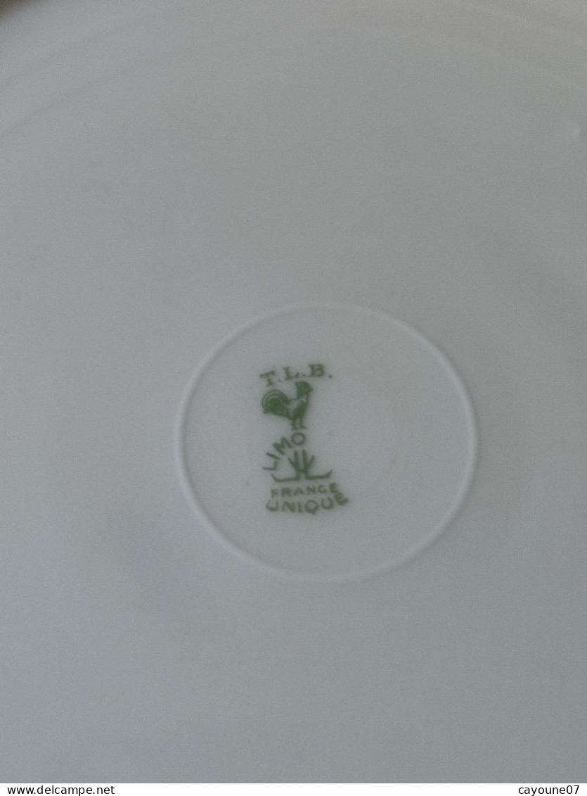 Touze Lemaître et Blancher plat à gâteau en porcelaine de Limoges 1929/1939 porcelaine française