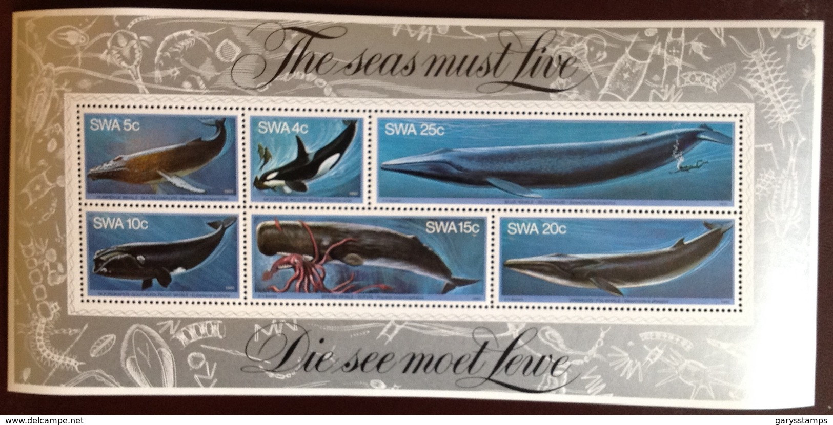 South West Africa 1980 Whales Minisheet MNH - Ballenas