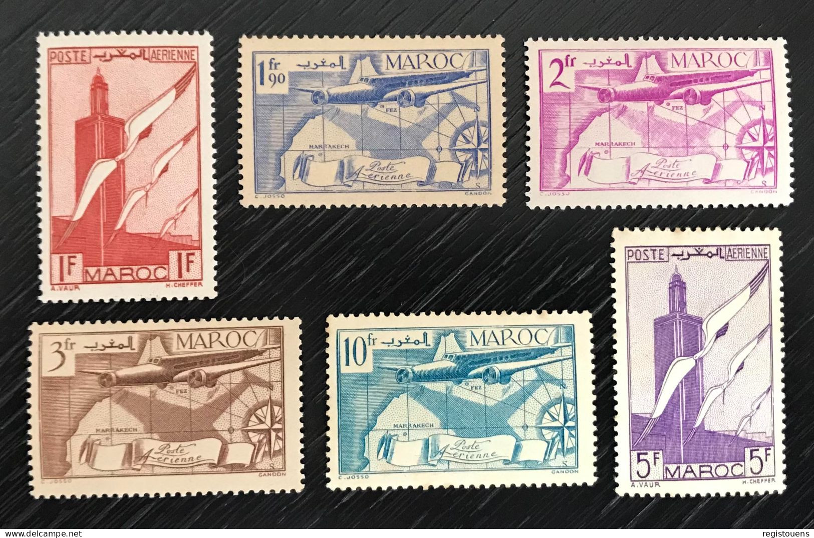 Lot De 6 Timbres Neufs* Maroc 1939 - Airmail