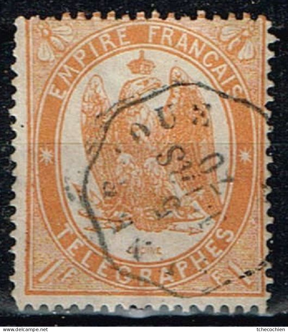 France - 1868 - Y&T Télégraphes N° 7, Oblitéré - Télégraphes Et Téléphones