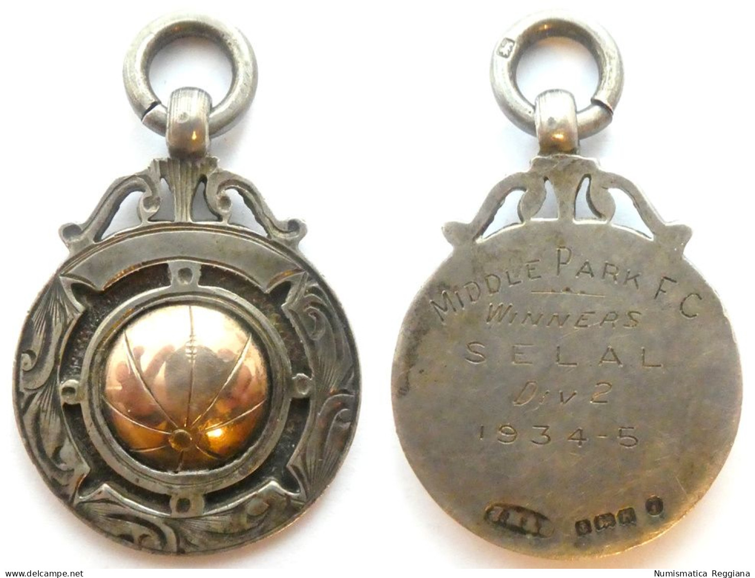 Medaglia Calcio In Argento Middle Park FC 1934-1935 2° Divisione - Autres & Non Classés