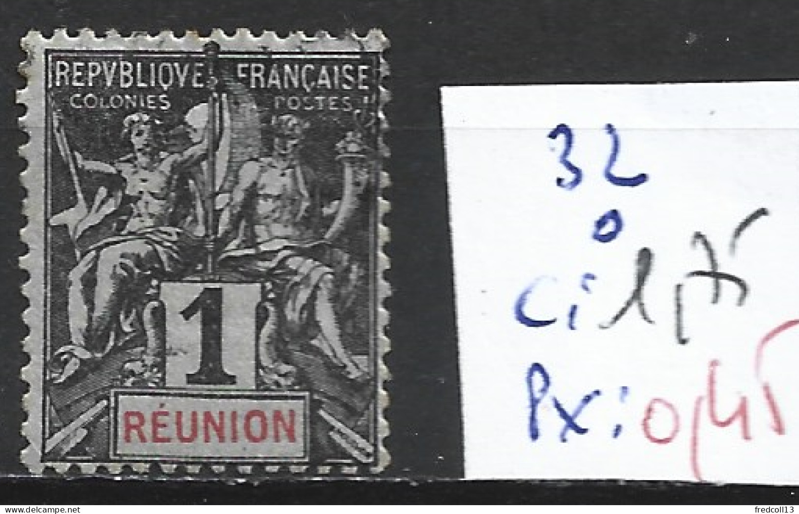 REUNION 32 Oblitéré Côte 1.75 € - Oblitérés