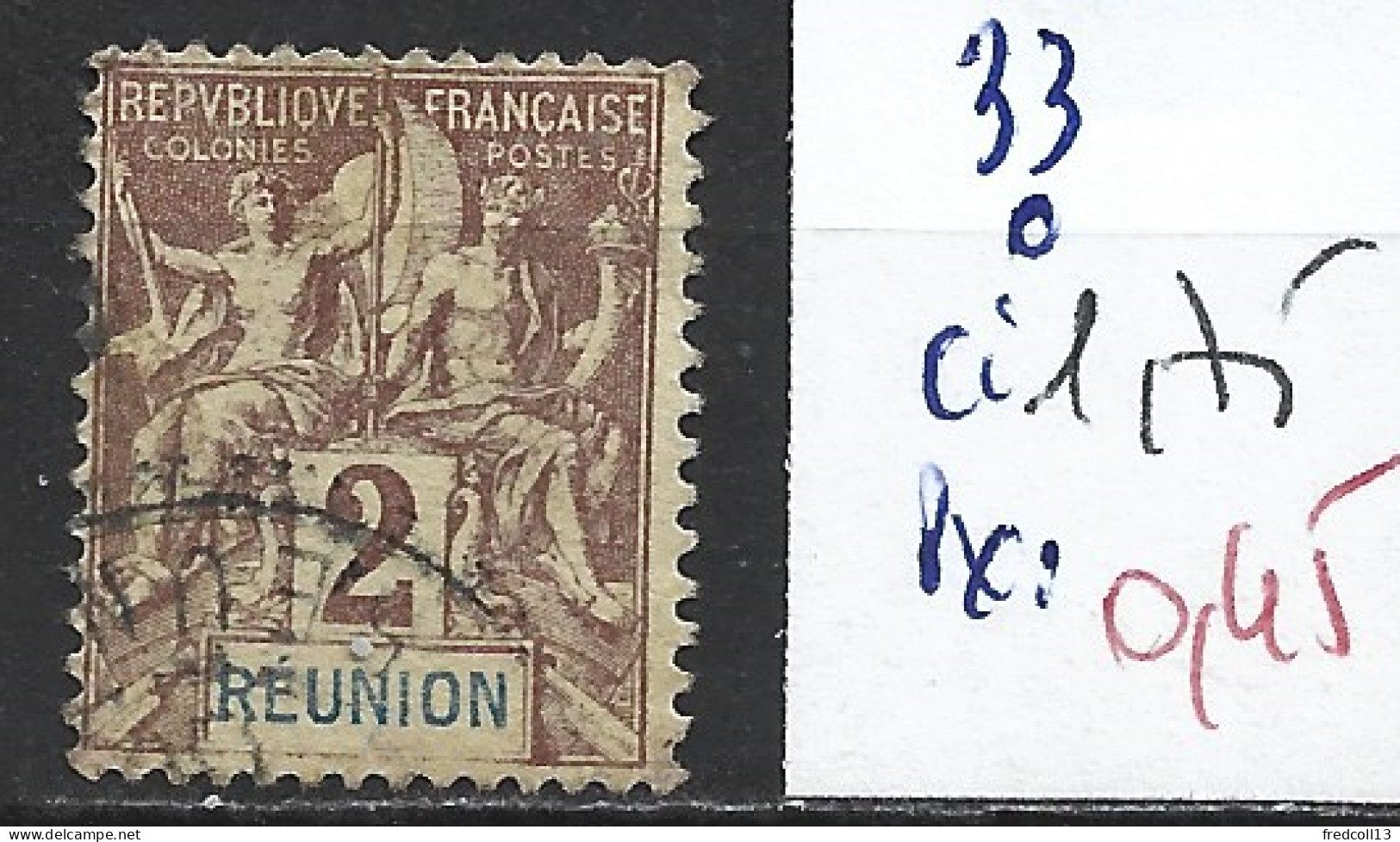 REUNION 33 Oblitéré Côte 1.75 € - Gebruikt