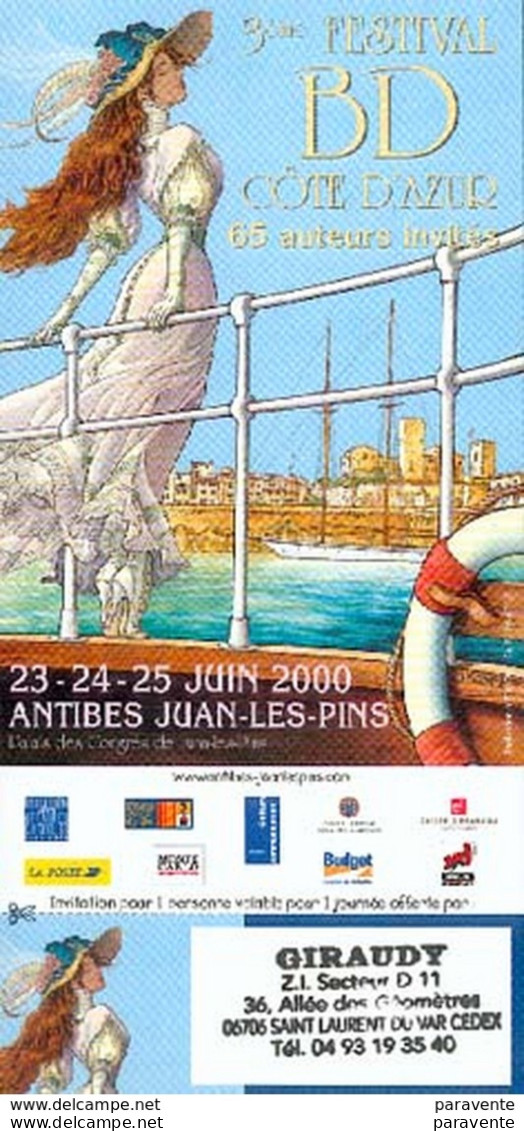 VICOMTE : Carte Invitation Salon ANTIBES 2000 - Tarjetas Postales