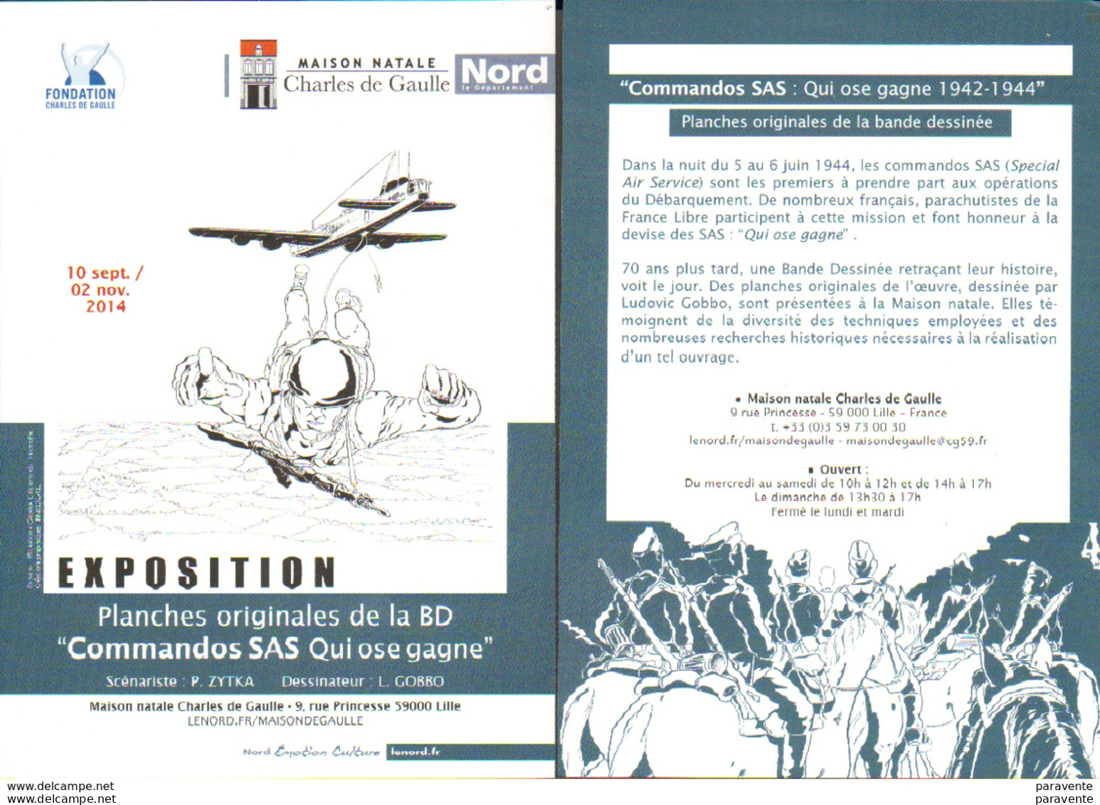 GOBBO : Carte Annonce Exposition COMMANDO SAS - Tarjetas Postales