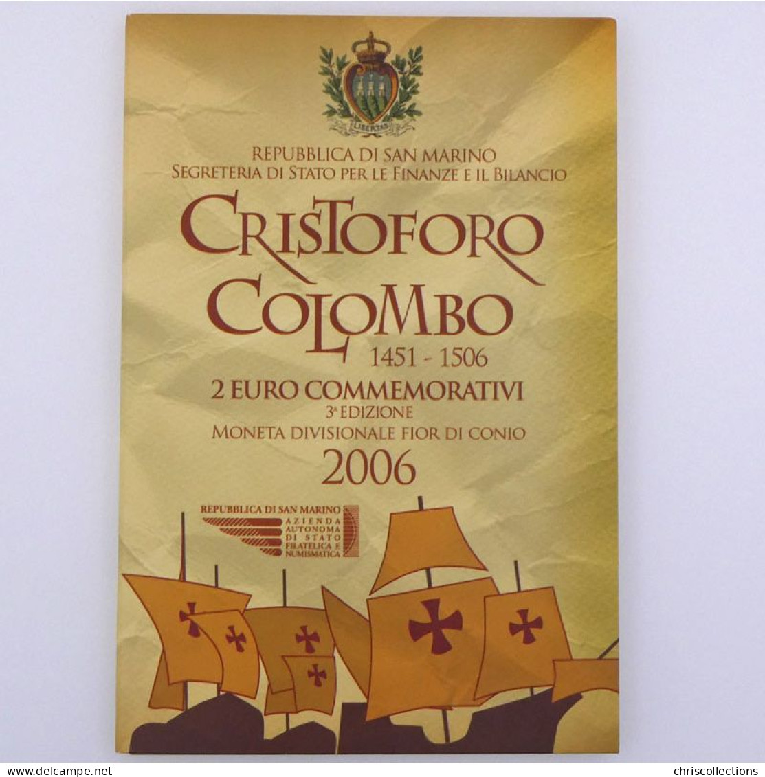 Euro, Saint Marin, 2 Euro 2006 , Cristoforo Colombo - San Marino
