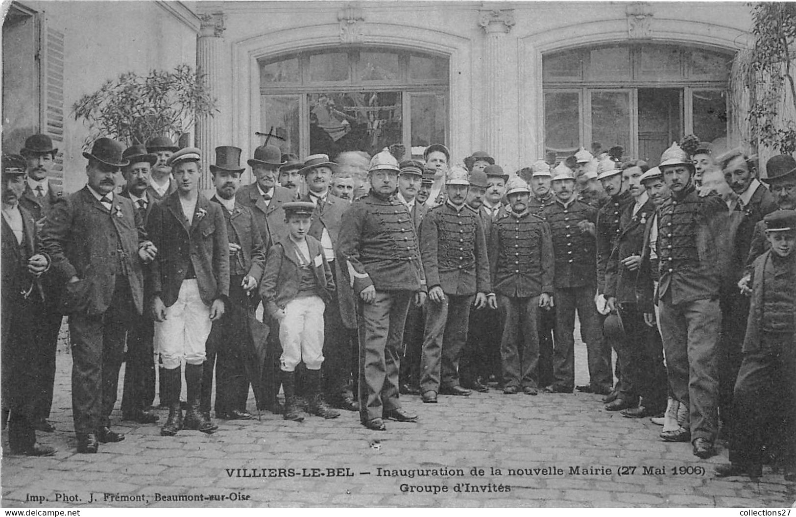 95-VILLERS-LE-BEL- INAUGURATION DE LA NOUVELLE MAIRIE 27 MAI 1906 GROUPE D'INVITES - Villiers Le Bel
