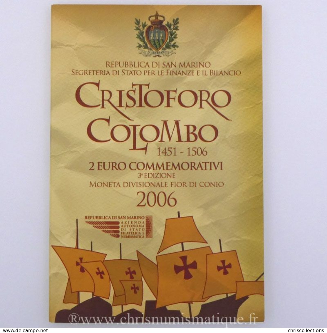 Euro, Saint Marin, 2 Euro 2006, Cristoforo Colombo - San Marino