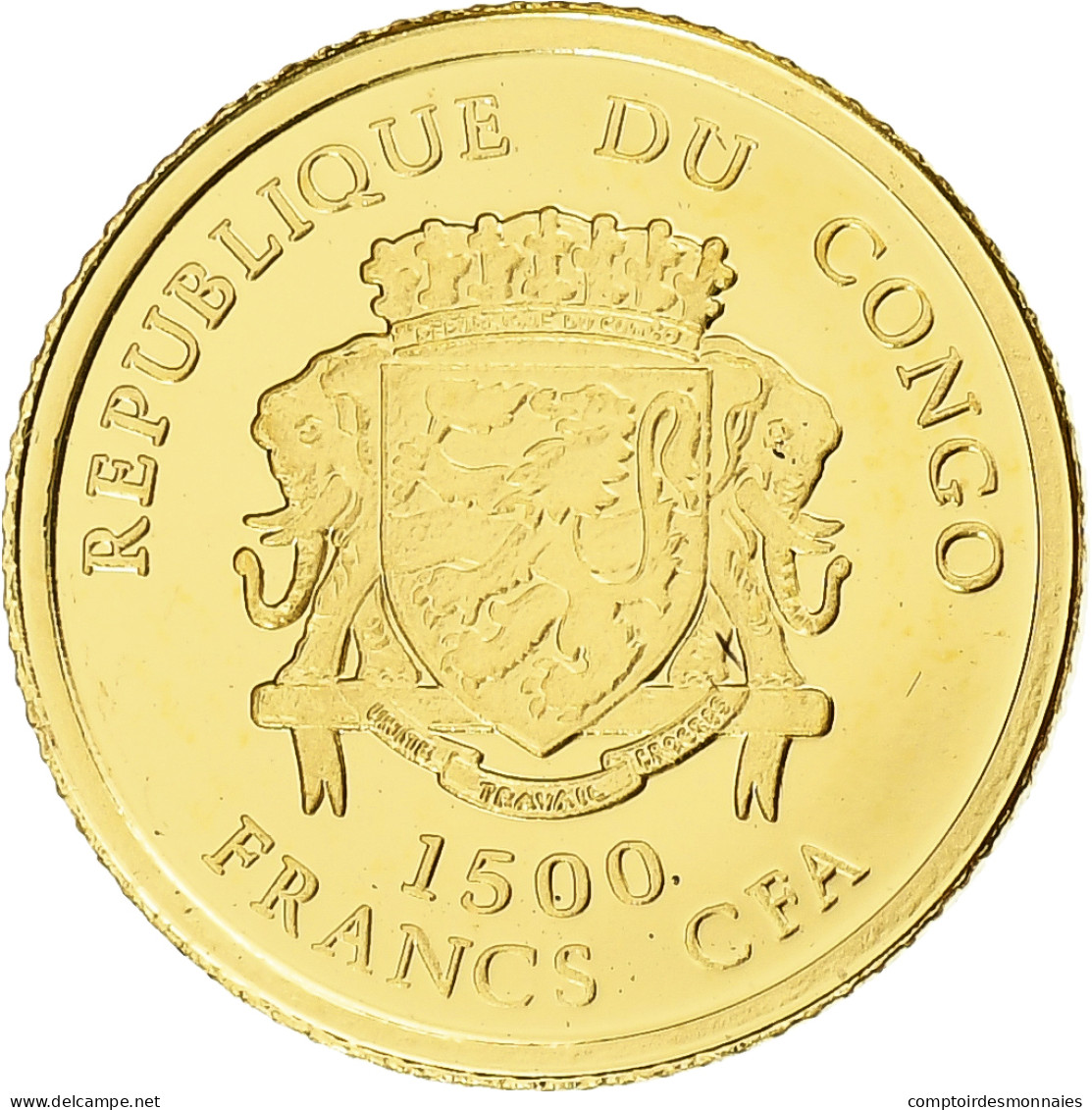 République Du Congo, 1500 Francs CFA, Napoléon Bonaparte, 2007, BE, Or, FDC - Congo (Repubblica 1960)