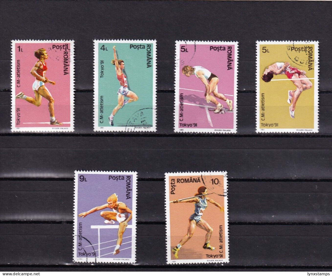 LI02 Romania 1991 World Athletics Championships, Tokyo Full Set Used Stamps - Oblitérés