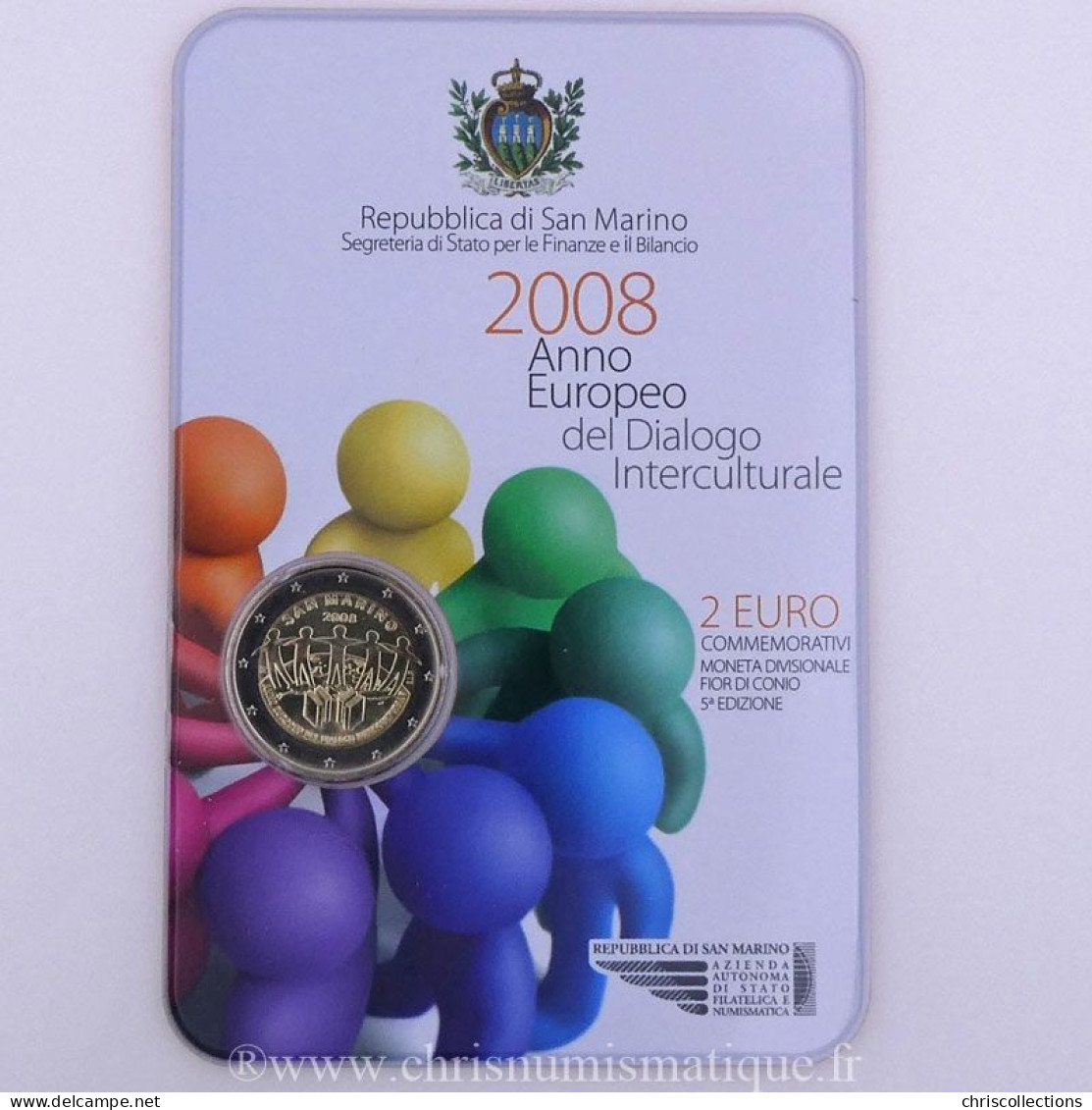 Euro, Saint Marin, 2 Euro 2008, Année Européenne Du Dialogue Interculturel - San Marino