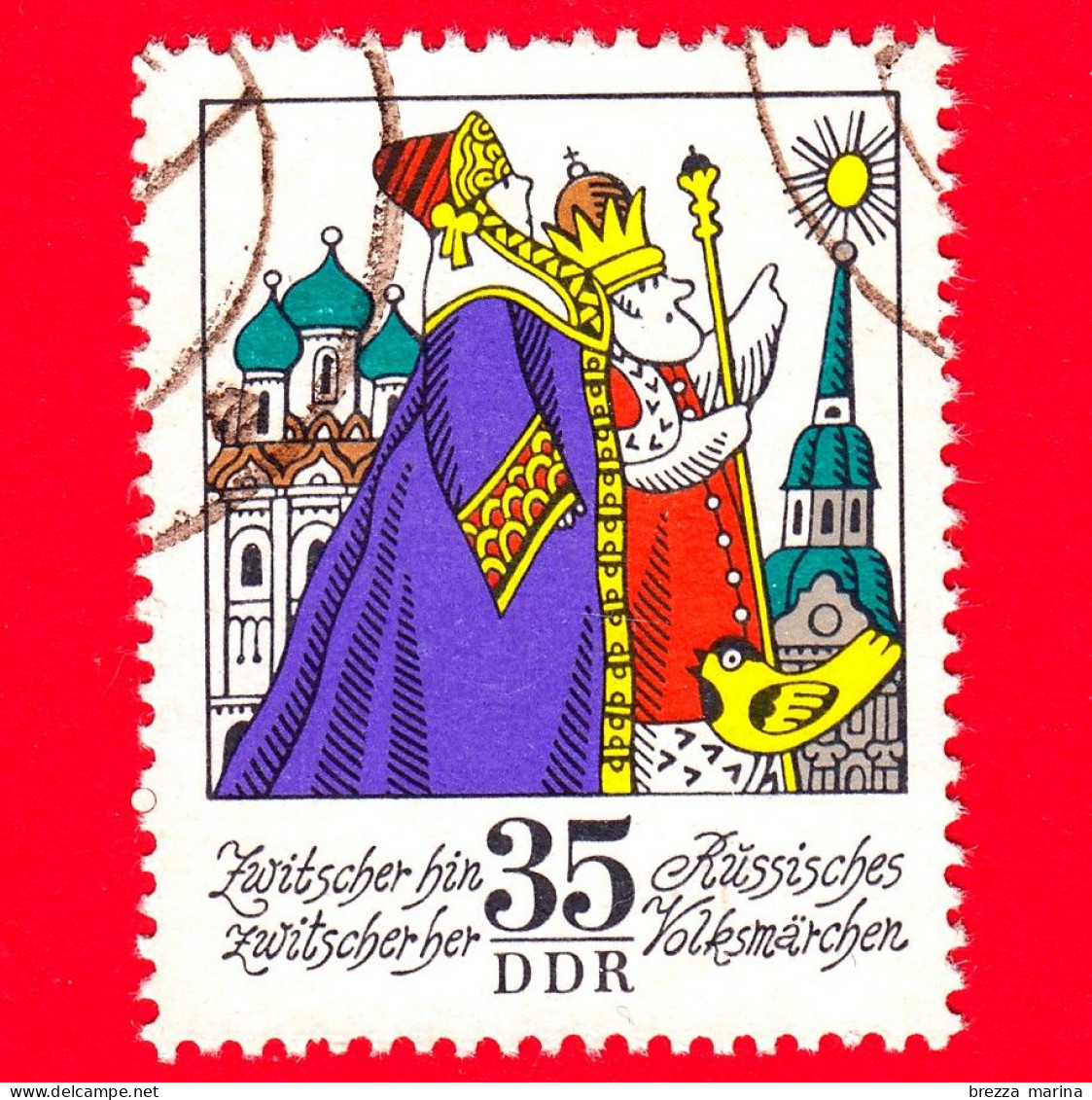 GERMANIA - DDR - Usato - 1974 - Fiabe Dei Fratelli Grimm - Cinguettii Qui - Cinguettii La - 35 - Gebraucht