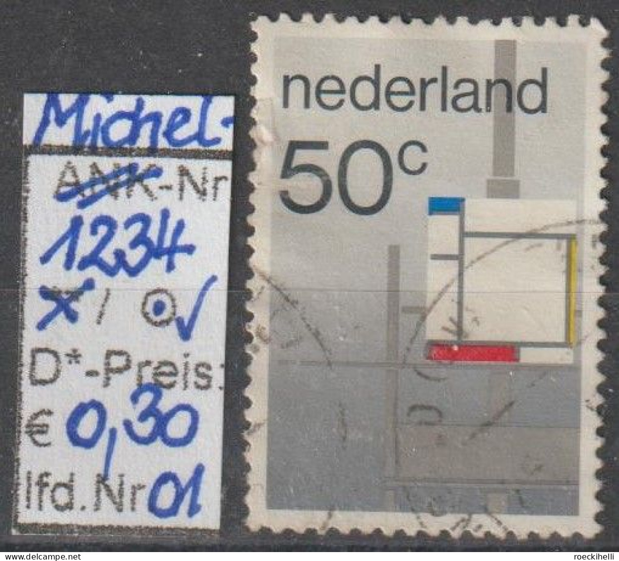 1983 - NIEDERLANDE - SM "Gemälde D. Stijl-Bewegung" 50 C Mehrf. - O Gestempelt - S.Scan (1234o 01-02 Nl) - Used Stamps