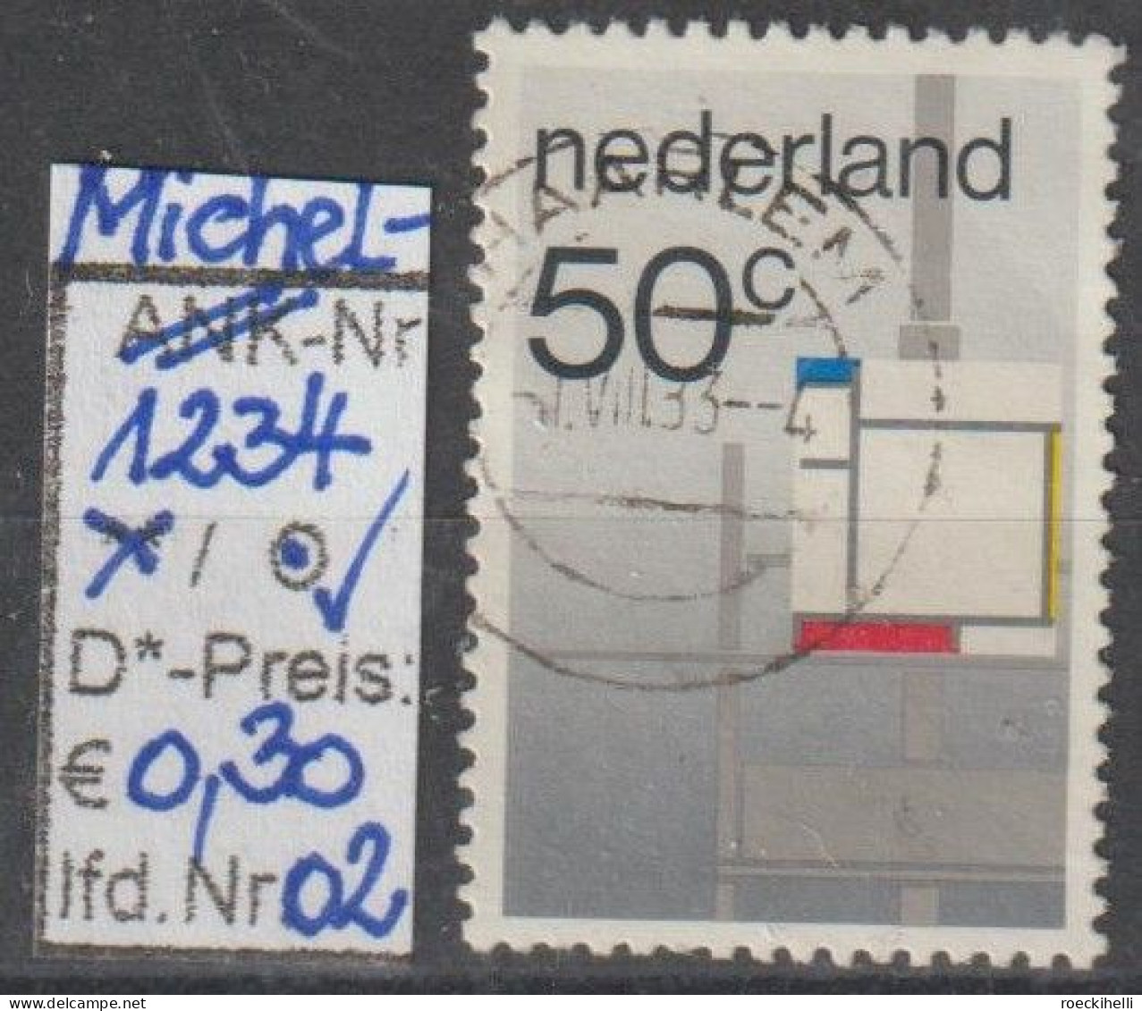 1983 - NIEDERLANDE - SM "Gemälde D. Stijl-Bewegung" 50 C Mehrf. - O Gestempelt - S.Scan (1234o 01-02 Nl) - Oblitérés