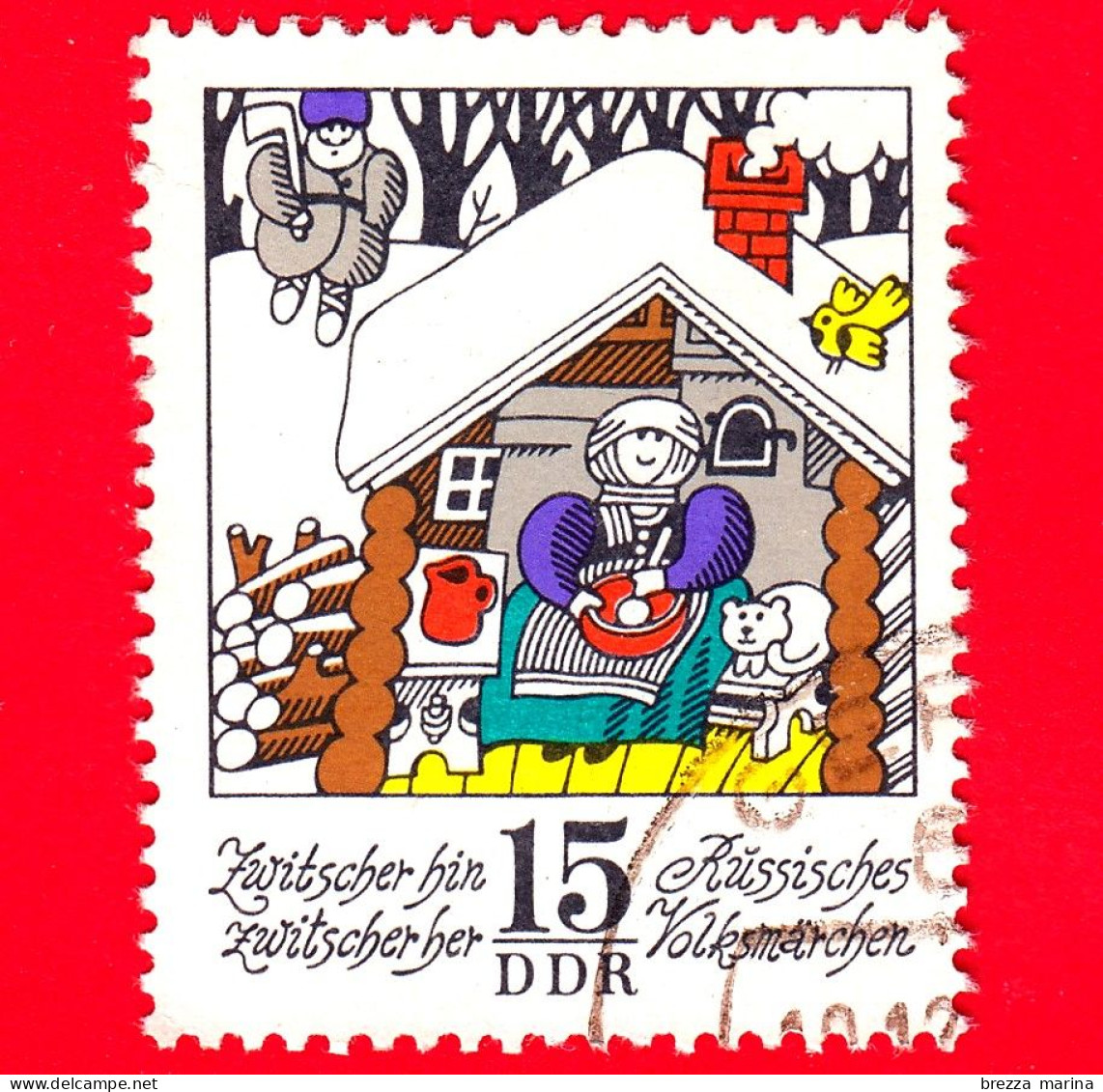 GERMANIA - DDR - Usato - 1974 - Fiabe Dei Fratelli Grimm - Cinguettii Qui - Cinguettii La - Zwitscher There - 15 - Gebraucht