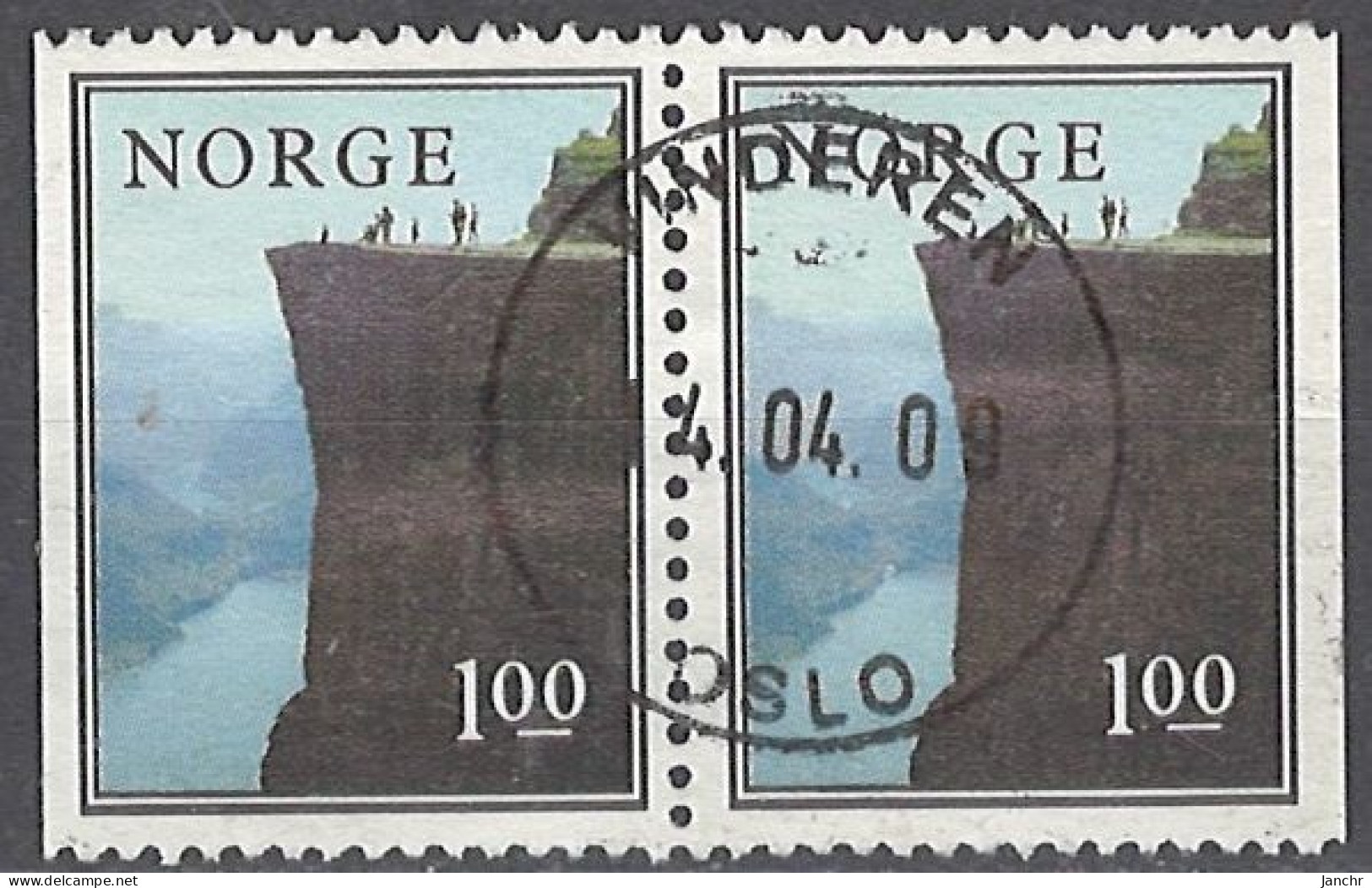 Norwegen Norway 1976. Mi.Nr. 726 D/D Pair, Used O - Usati