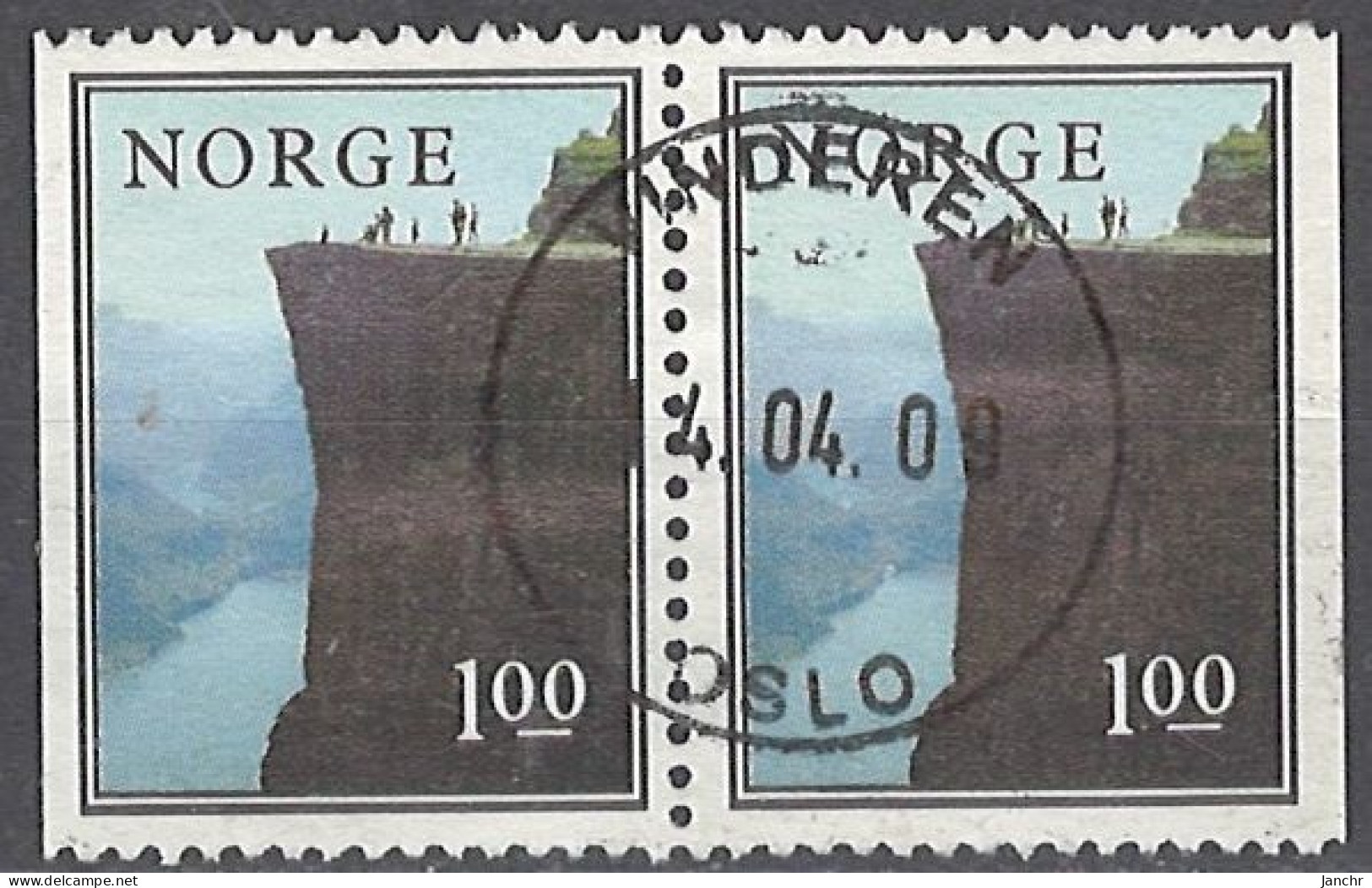 Norwegen Norway 1976. Mi.Nr. 726 D/D Pair, Used O - Usados