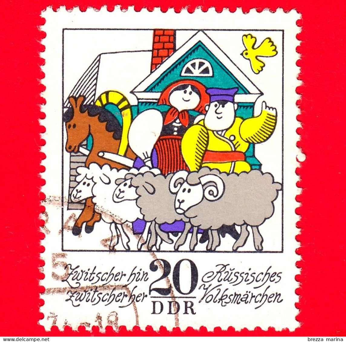 GERMANIA - DDR - Usato - 1974 - Fiabe Dei Fratelli Grimm - Cinguettii Qui - Cinguettii La - Zwitscher There - 20 - Gebraucht