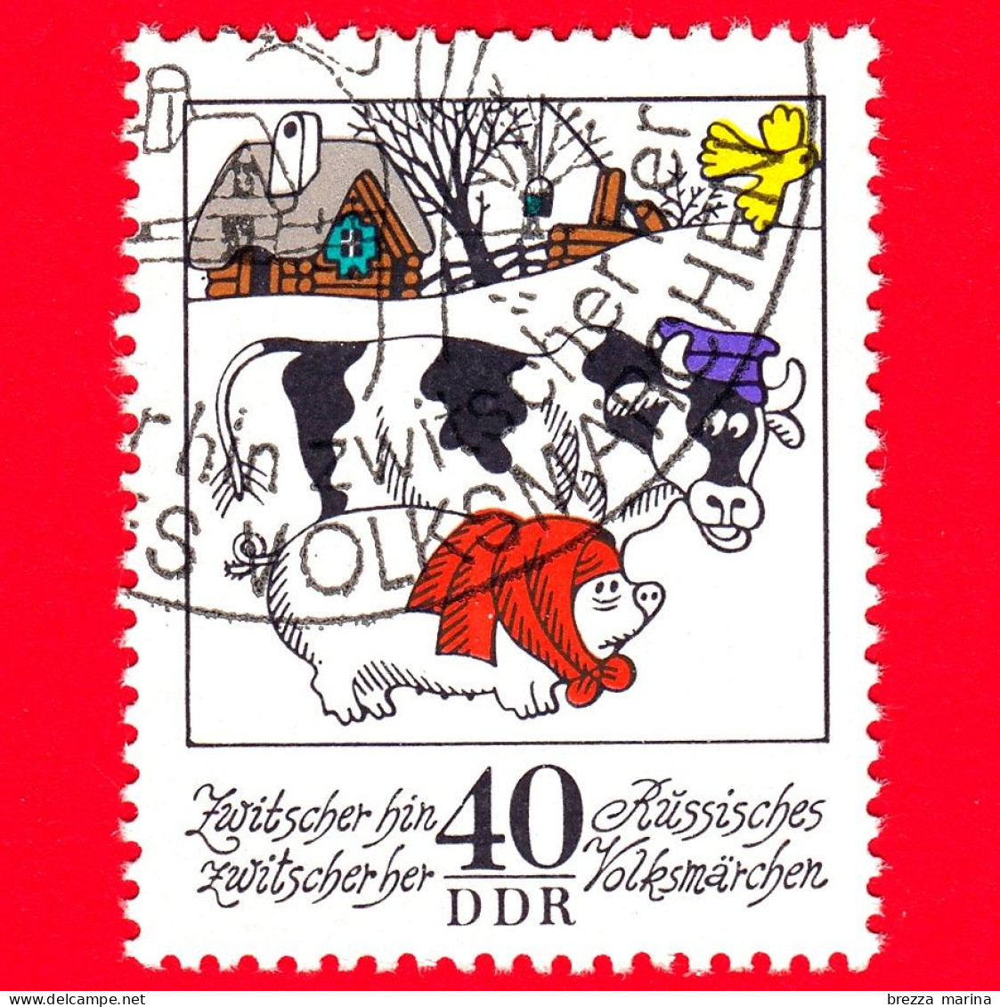 GERMANIA - DDR - Usato - 1974 - Fiabe Dei Fratelli Grimm - Cinguettii Qui - Cinguettii La - Zwitscher There - 40 - Gebraucht