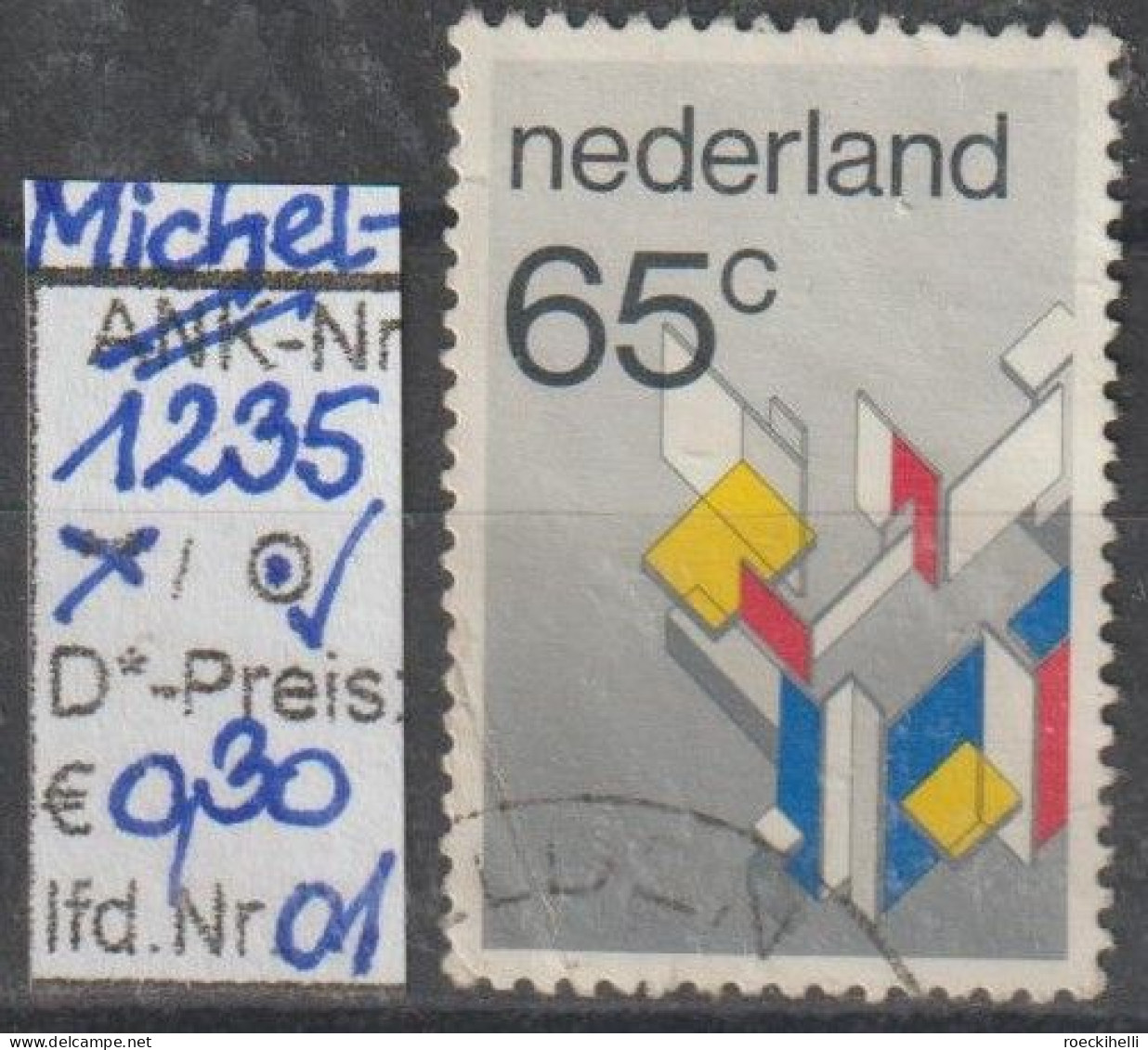 1983 - NIEDERLANDE - SM "Gemälde D. Stijl-Bewegung" 65 C Mehrf. - O Gestempelt - S.Scan (1235o 01-02 Nl) - Gebruikt