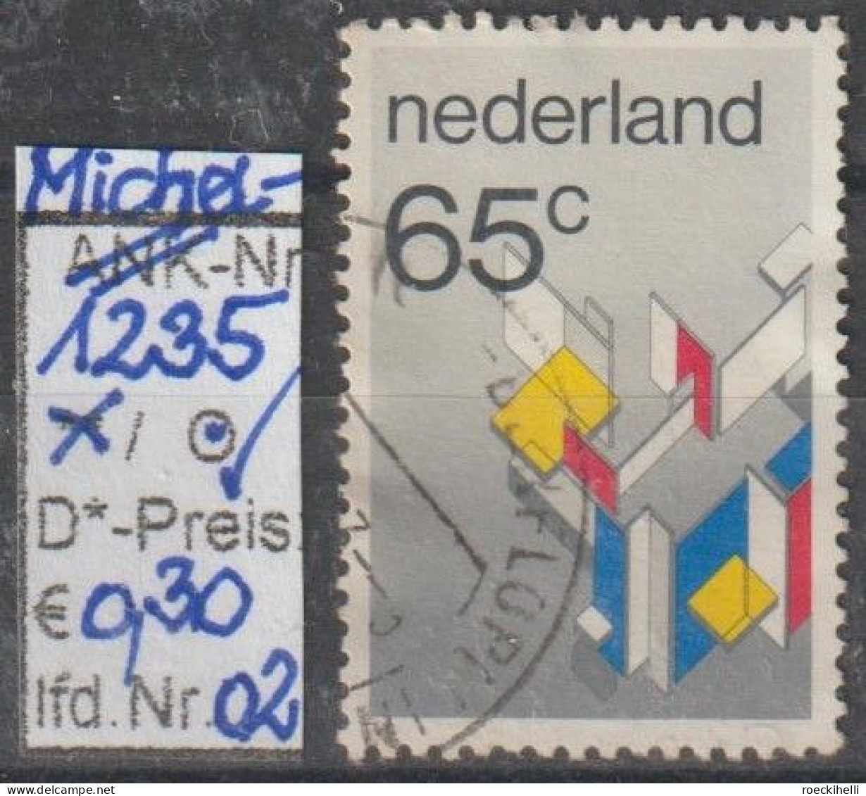 1983 - NIEDERLANDE - SM "Gemälde D. Stijl-Bewegung" 65 C Mehrf. - O Gestempelt - S.Scan (1235o 01-02 Nl) - Gebraucht
