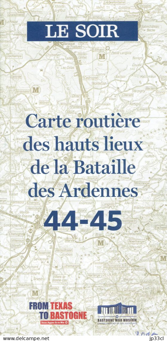Carte Routière Des Hauts Lieux De La Bataille Des Ardennes (1944-45) - Landkarten