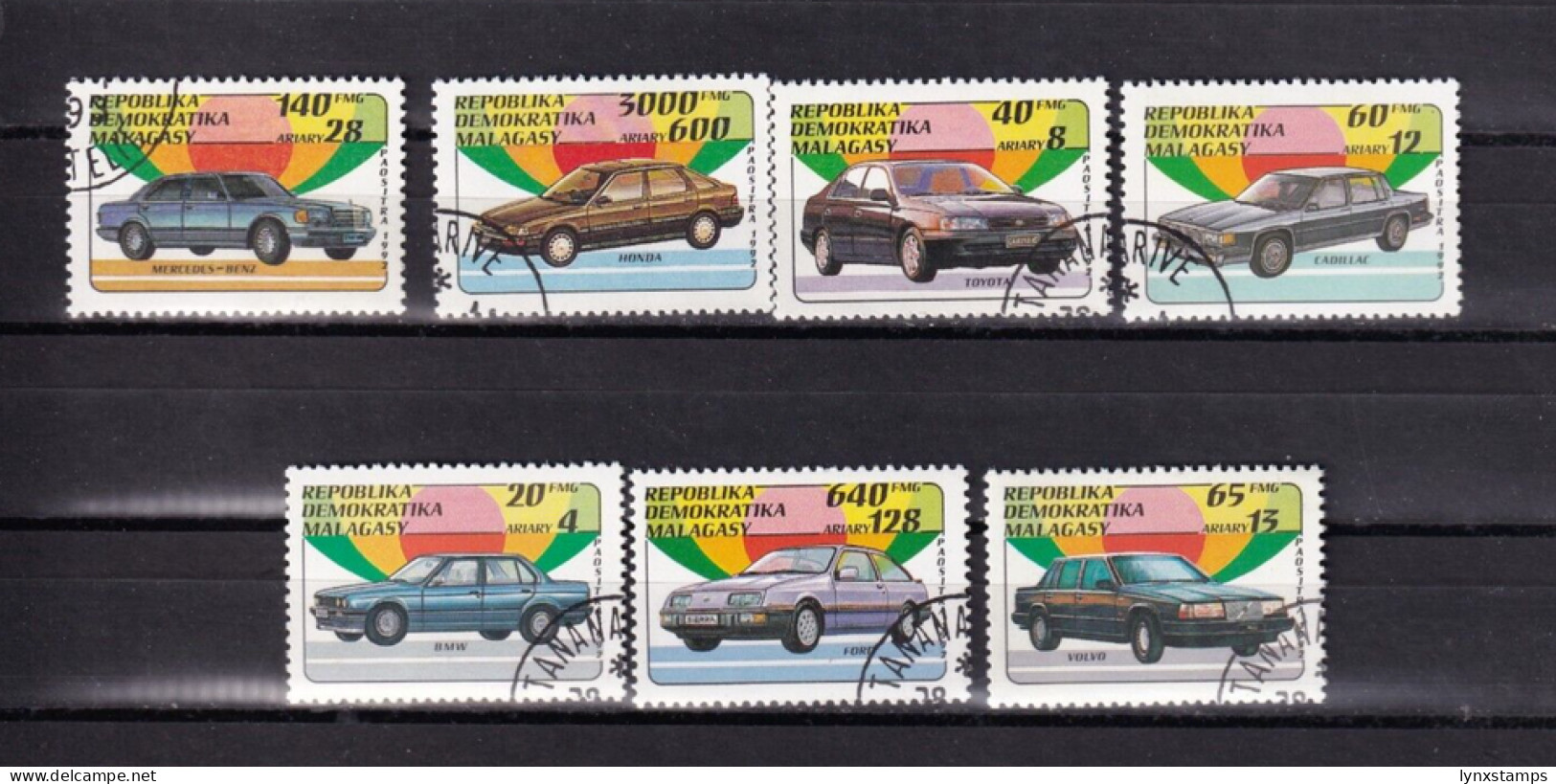LI02 Madagascar 1993 Cars Full Set Used Stamps - Madagascar (1960-...)