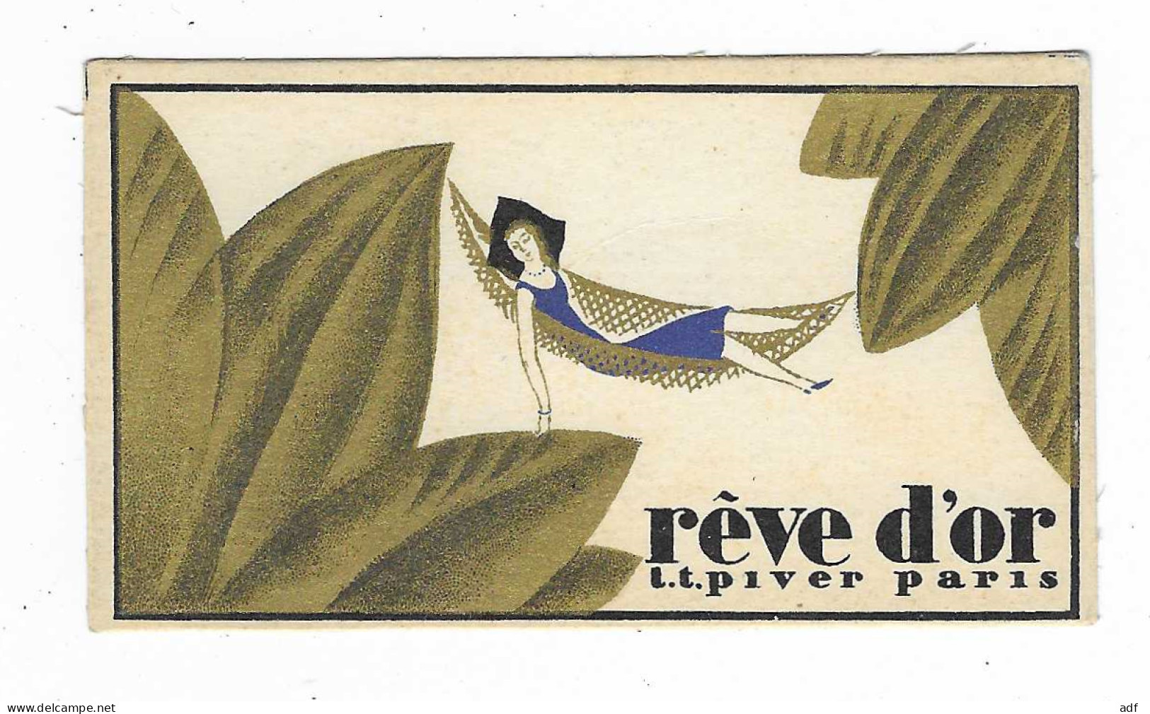 ANCIEN PETIT CALENDRIER 1929 PUB PUBLICITAIRE CARTE PARFUMEE REVE D'OR L.T. PIVER PARIS, PARFUM - Petit Format : 1921-40