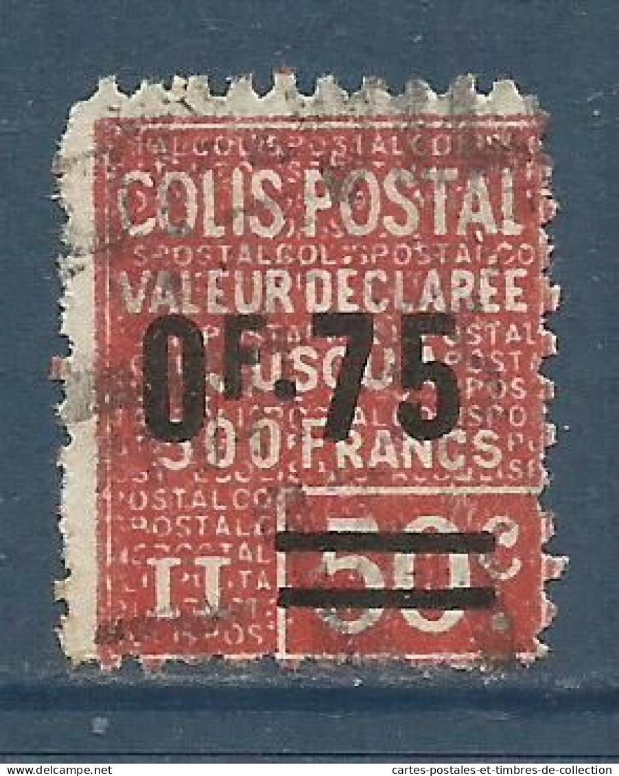 FRANCE , COLIS POSTAL , 0 F. 75 Sur 50 Cts , II , Valeur Déclarée Jusqu'a 500 Francs , 1928 - 1929 , N° Y&T 91 , µ - Used