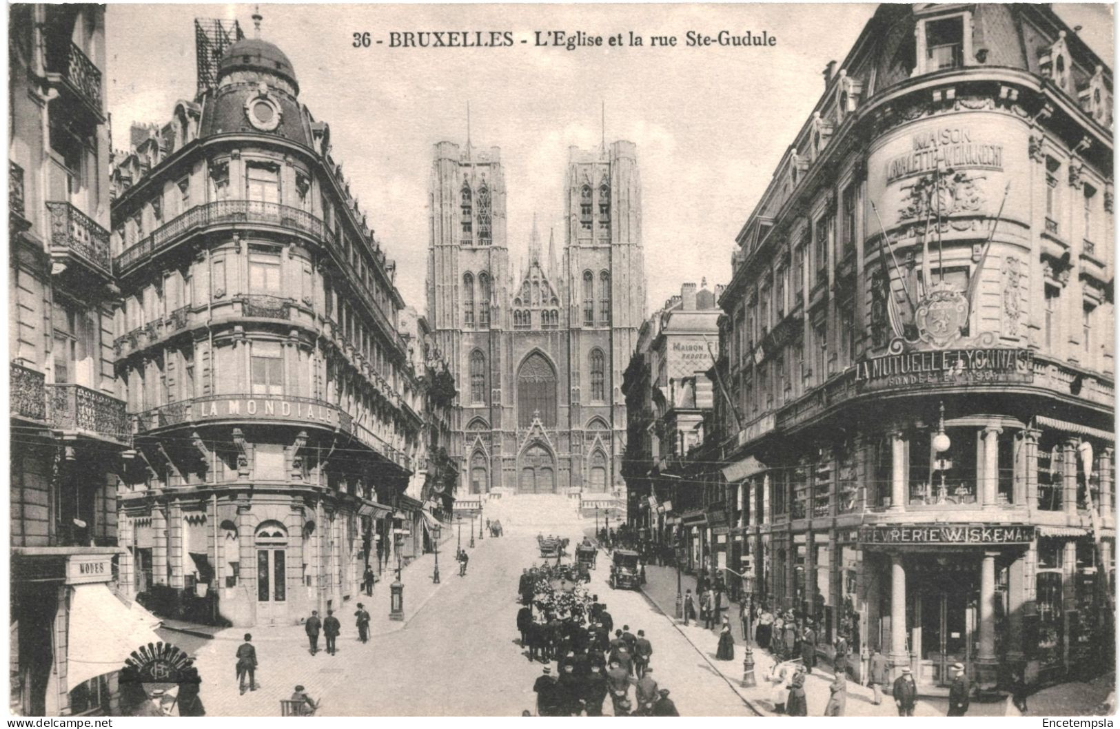CPA Carte Postale  Belgique Bruxelles Rue Sainte Gudule Et L'église 1913  VM78799 - Lanen, Boulevards