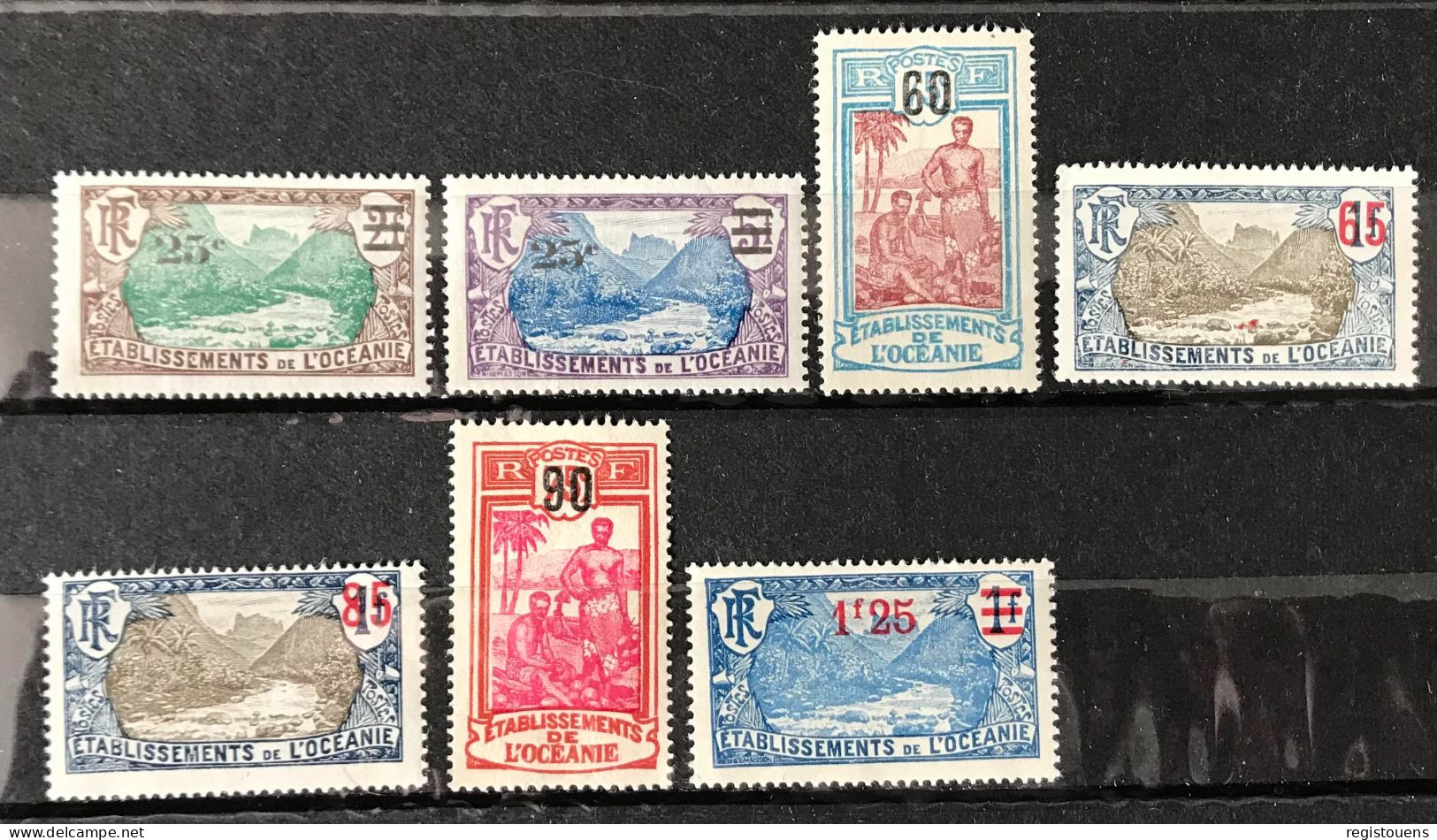 Lot De 7 Timbres Neufs* Etablissements Français De L'océanie 1923 / 1927 - Unused Stamps