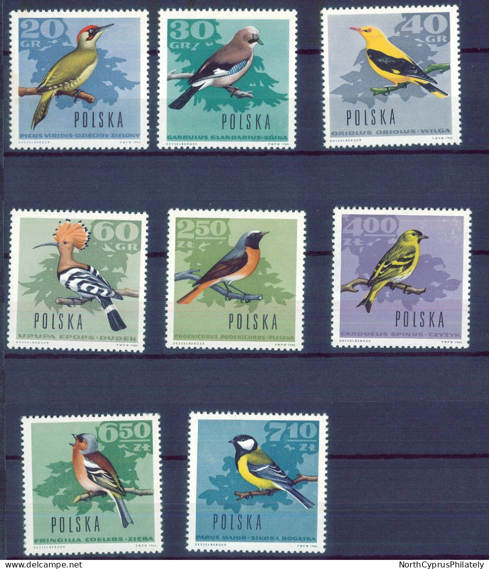 POLSKA POLAND 1966 Birds Songbirds, MNH - Zangvogels