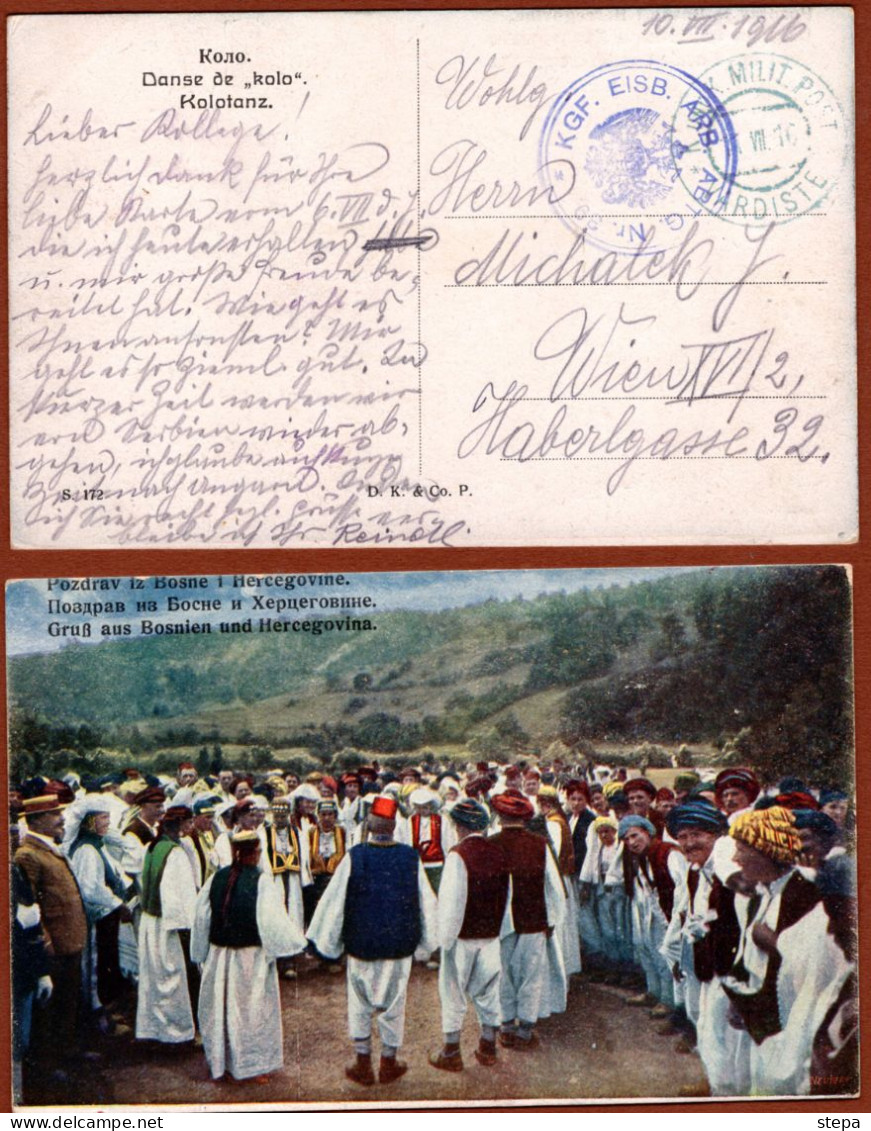 BOSNIA-AUSTRIA, VARDISTE - NATIONAL COSTUME & DANCE, 1916 RARE!!!!!! - Bosnia Herzegovina