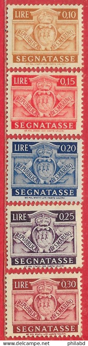 Saint-Marin Taxe N°64 à/to 68 Armoirie 1945 ** - Segnatasse