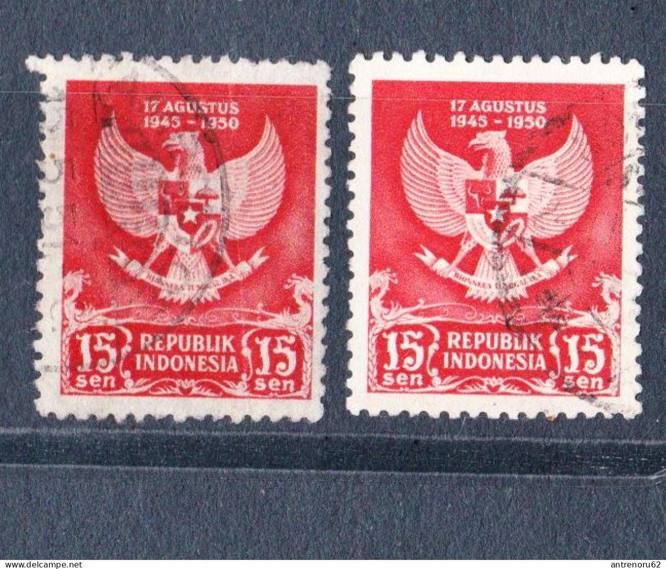 STAMPS-INDONESIA-1950-ERROR-COLOR-USED-SEE-SCAN - Indonesia