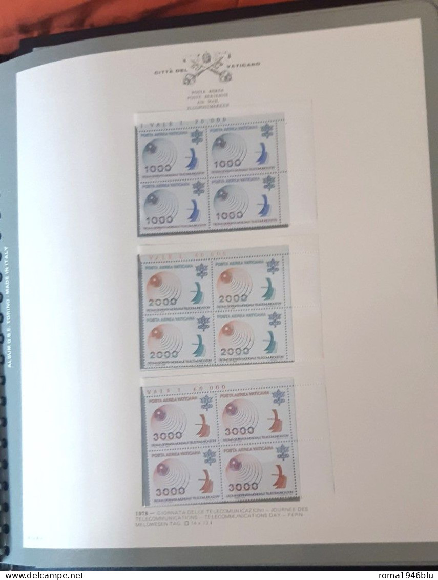 VATICANO 1963/1978 PAOLO VI GIRO COMPLETO IN QUARTINE MONTATO SU 2 ALBUM GBE ** MNH - Ungebraucht