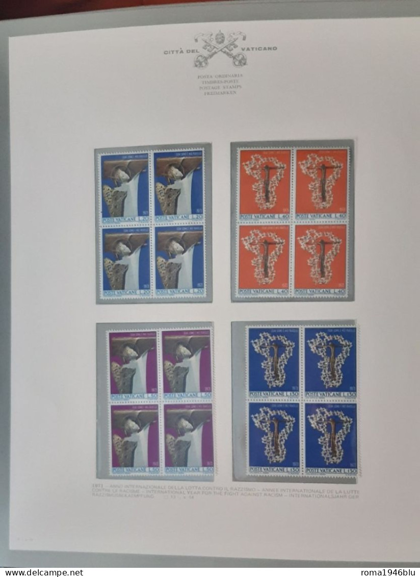 VATICANO 1963/1978 PAOLO VI GIRO COMPLETO IN QUARTINE MONTATO SU 2 ALBUM GBE ** MNH - Ungebraucht